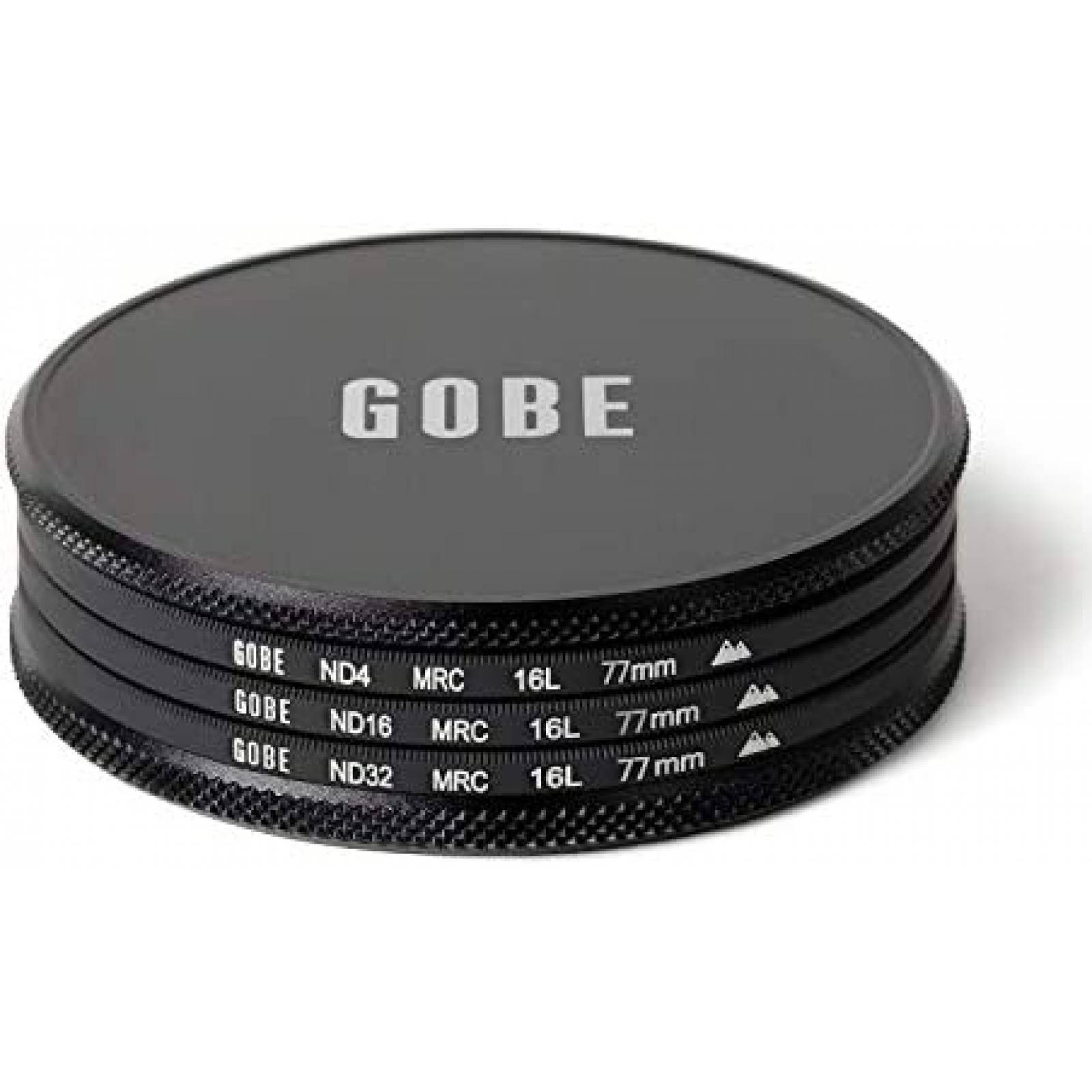 Kit Filtro ND Gobe 77mm MRC 16 ND4 ND16 ND32 -Negro