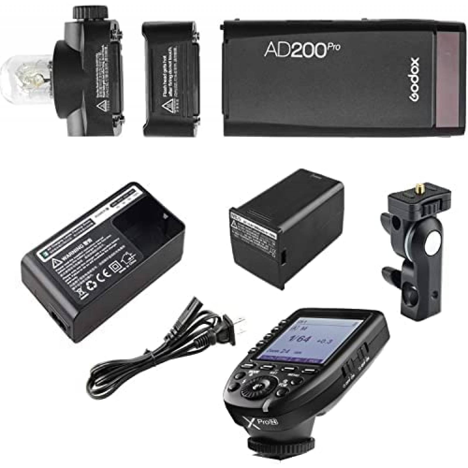 Luz para Fotografia Godox AD200 Pro con Accesorios -Negro