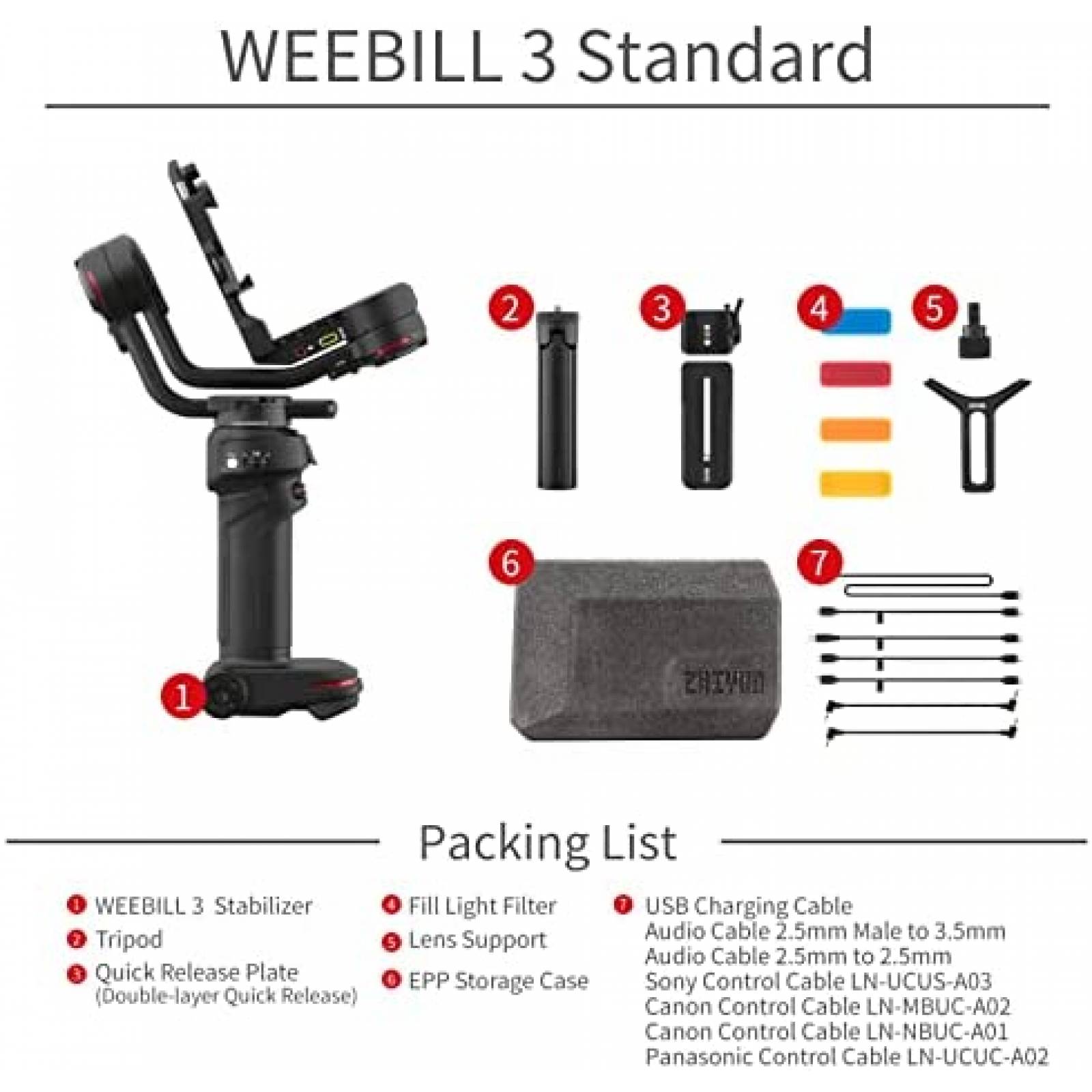 Estabilizador Zhiyun Weebill 3 3 Ejes Camara DSRL Sin Espejo
