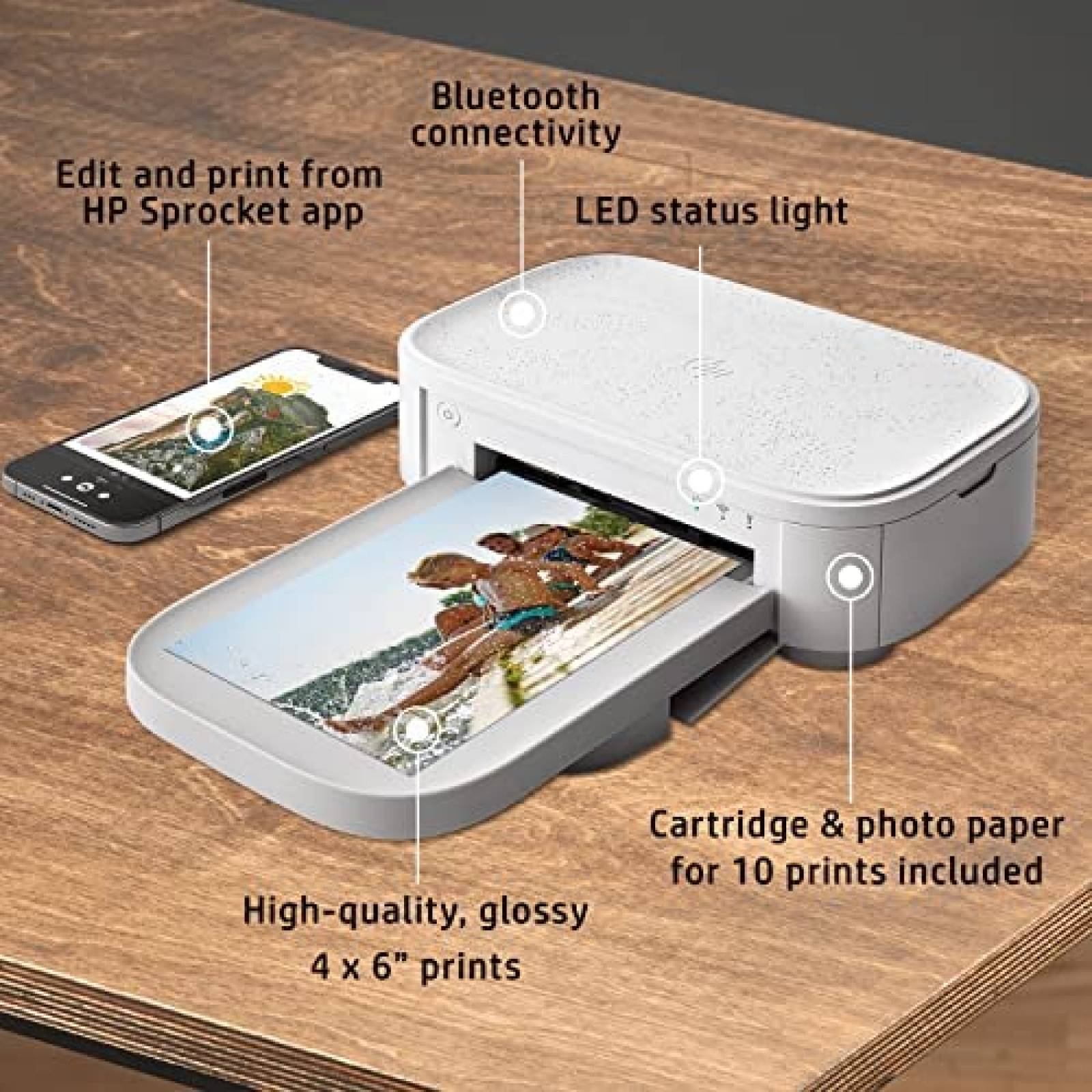 Impresora de Fotos HP Sprocket Studio Plus 4x6 WiFi DYE