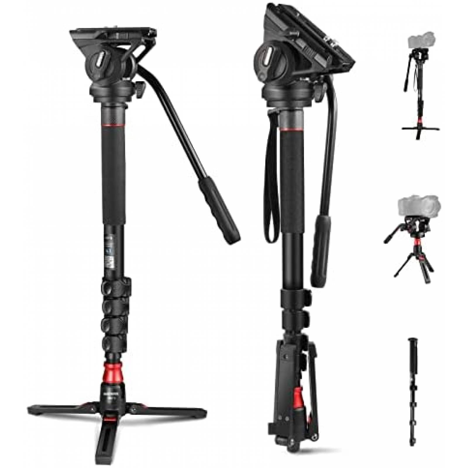 Soporte Para Camara NEEWER Monopod Con Pie 70.5'' -Negro