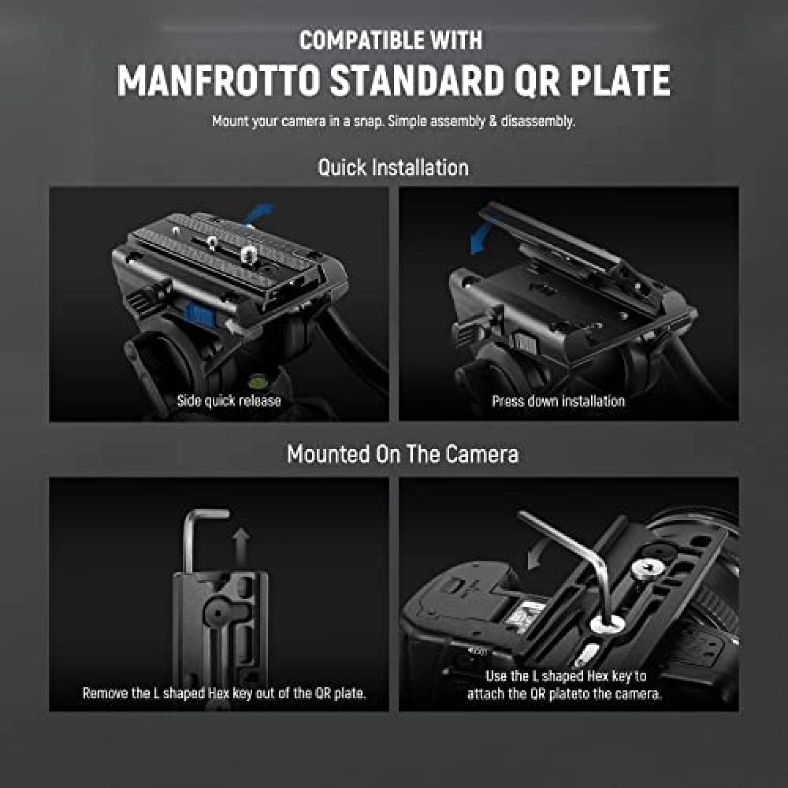 Soporte Para Camara NEEWER Monopod Con Pie 70.5'' -Negro