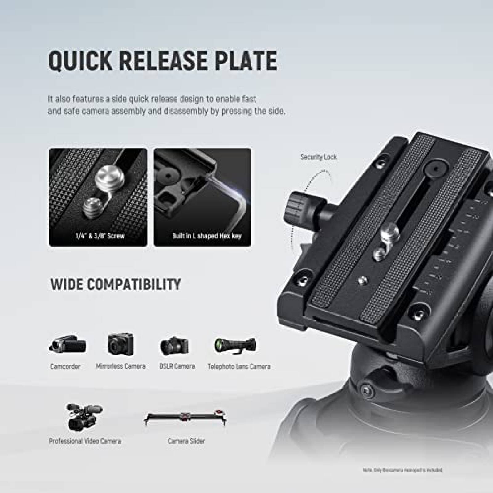 Soporte Para Camara NEEWER Monopod Con Pie 70.5'' -Negro