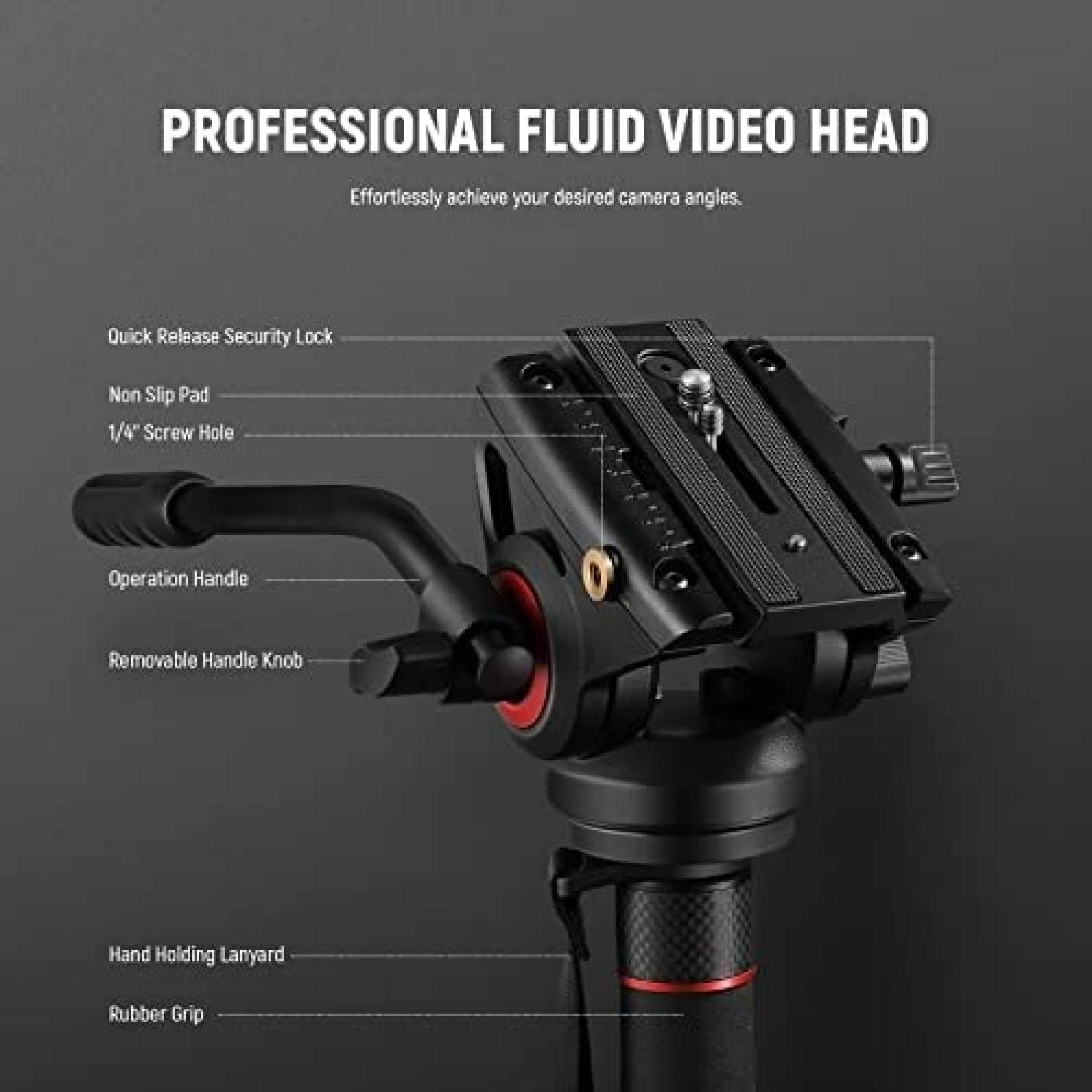 Soporte Para Camara NEEWER Monopod Con Pie 70.5'' -Negro