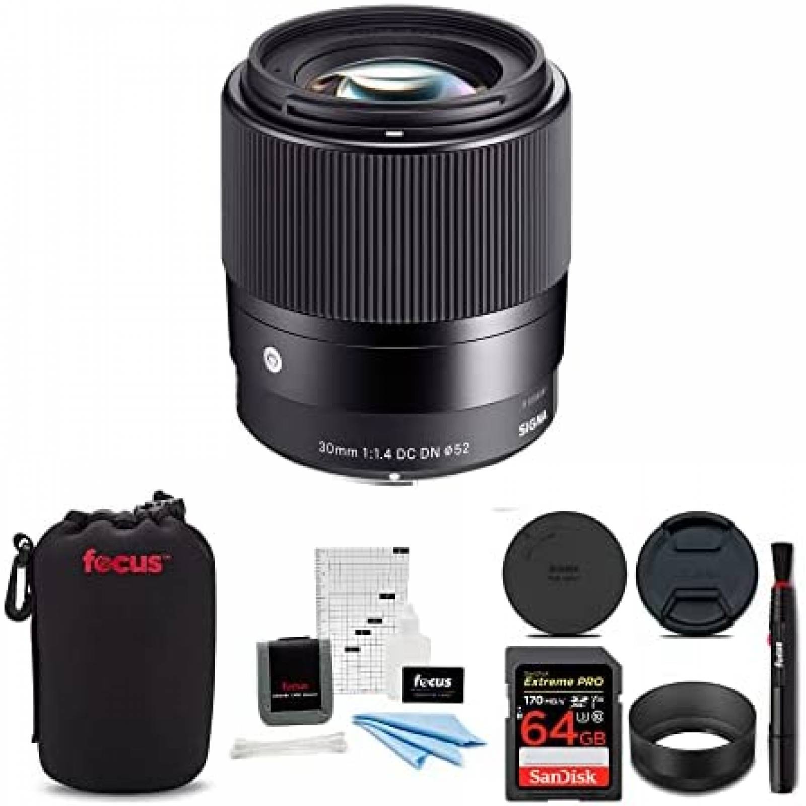 Kit de Lente Sigma 30mm f/1.4 DC DN para Sony E + Accesorios
