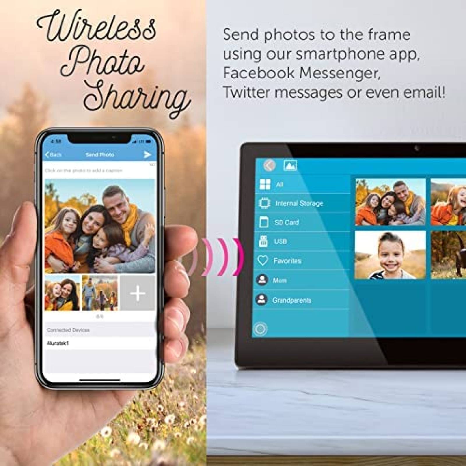 Portaretratos Digital Aluratek 11.6'' Touch Videocall 16GB N