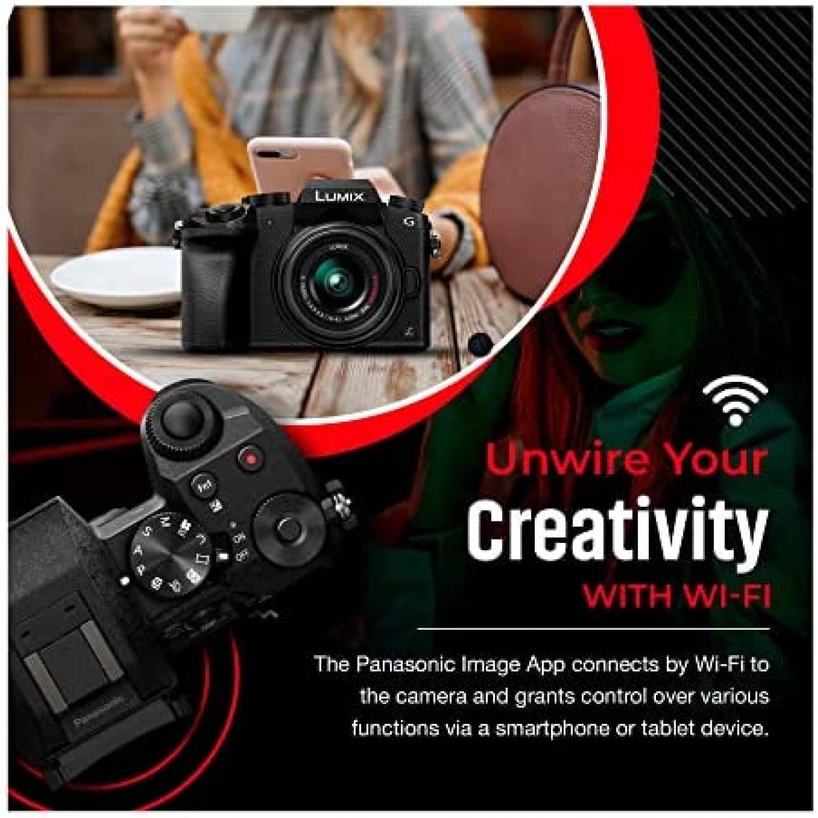 Camara Digital Panasonic LUMIX G7 Con Accesorios -Negro