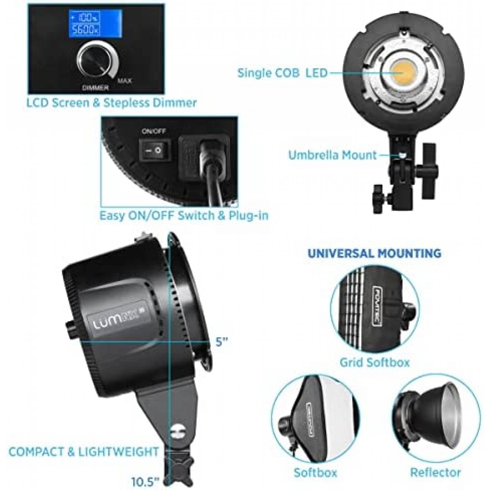 Caja De Luz FOVITEC Con Luz Y Bolsa De Transporte -Negro