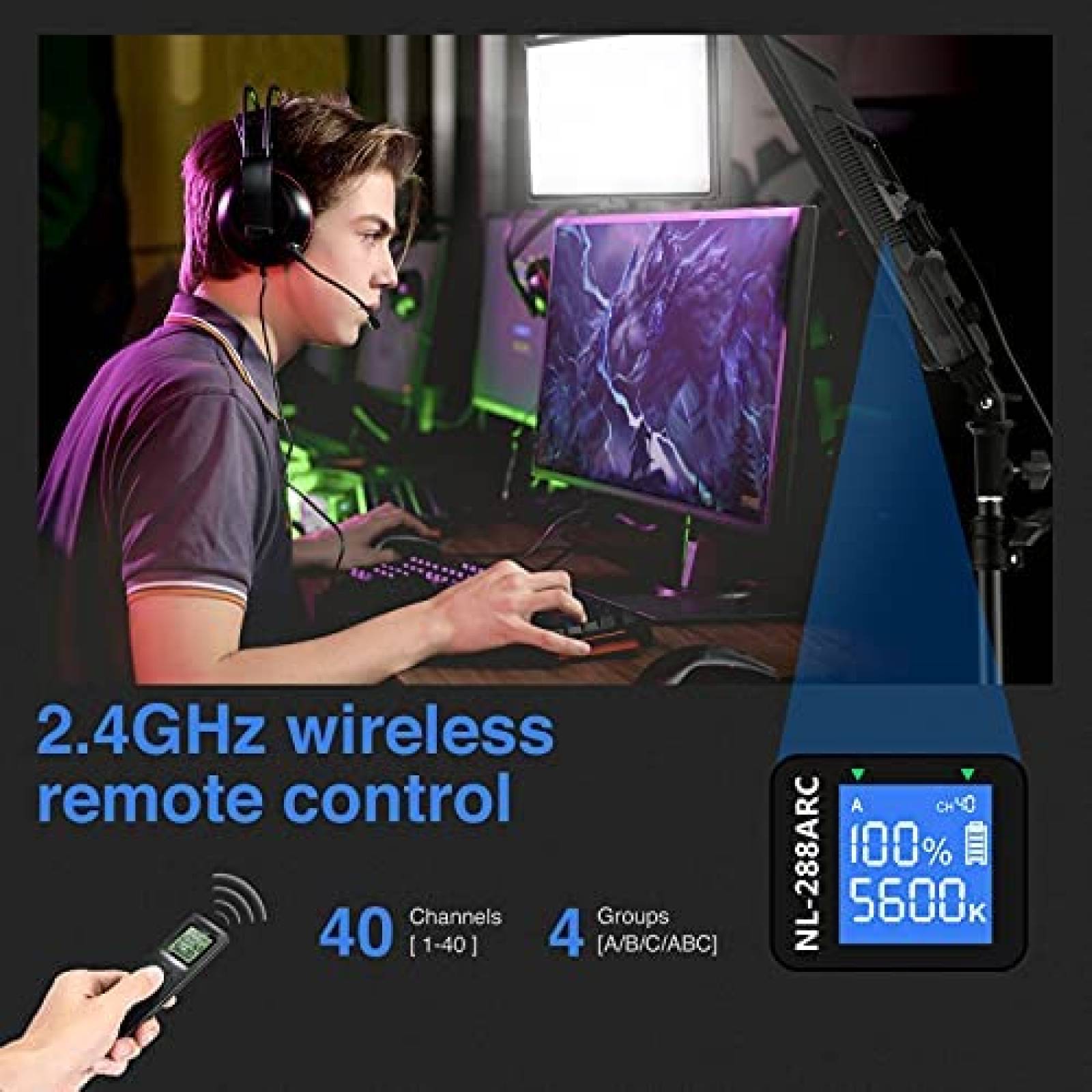 Kit De Iluminacion Fotografica NEewer LED 2 Pack -Negro