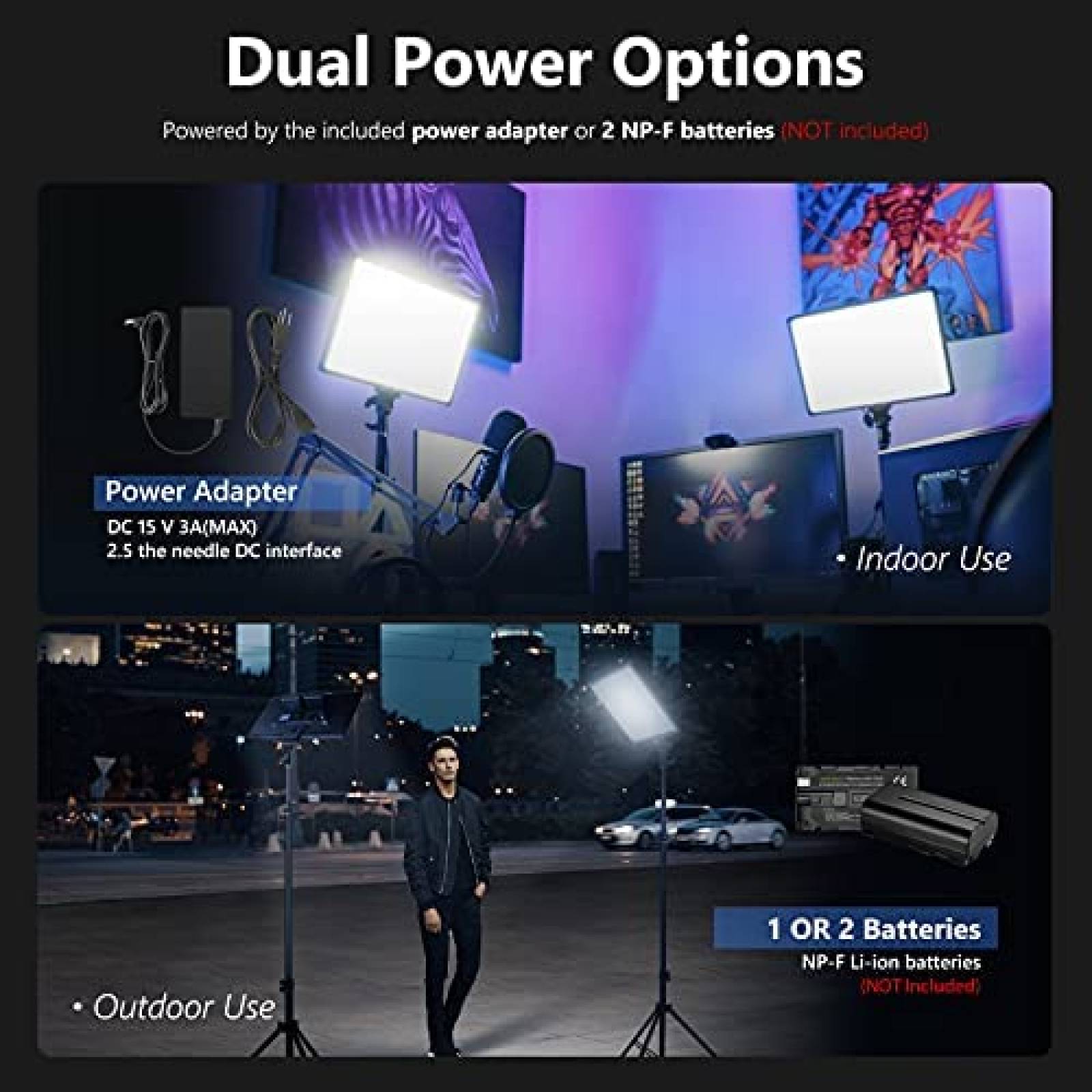 Kit De Iluminacion Fotografica NEewer LED 2 Pack -Negro