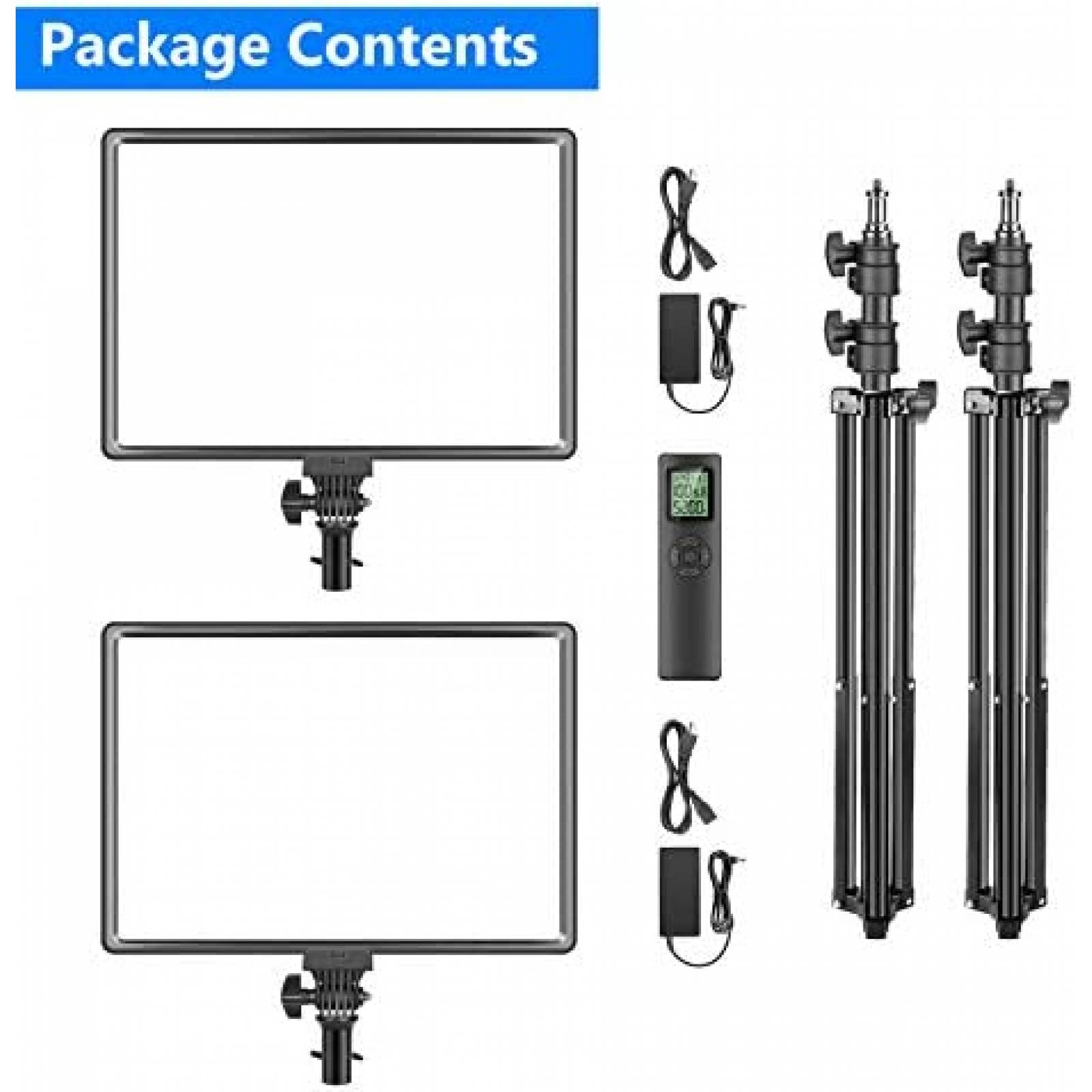 Kit De Iluminacion Fotografica NEewer LED 2 Pack -Negro