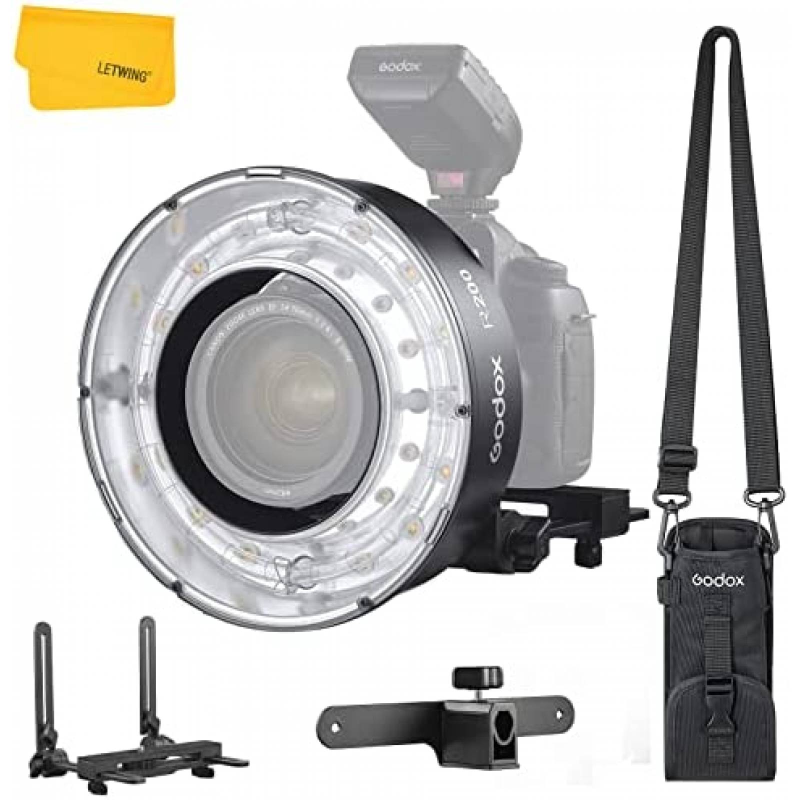 Aro de Luz para Camara Godox R200 USB con Estuche -Negro