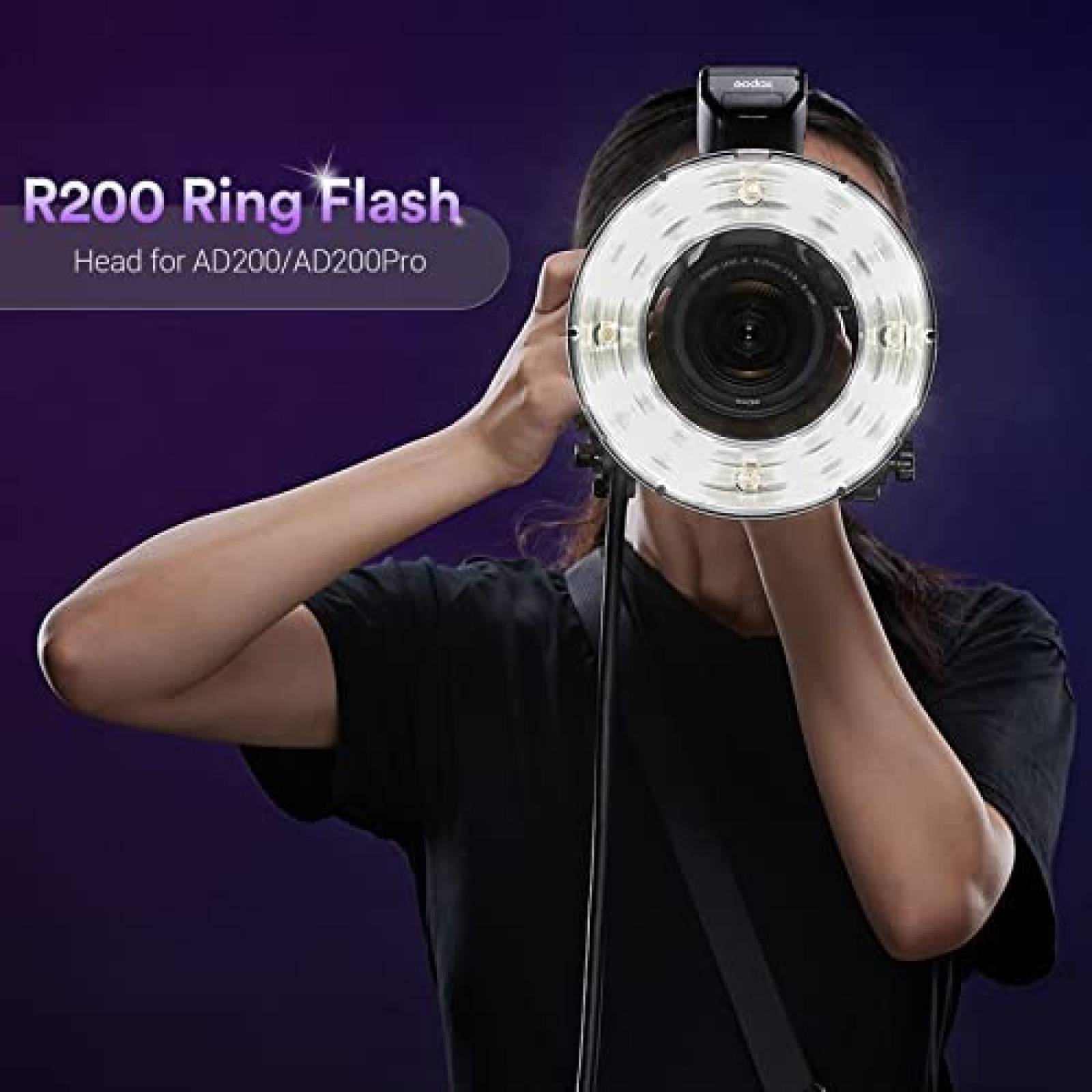 Aro de Luz para Camara Godox R200 USB con Estuche -Negro