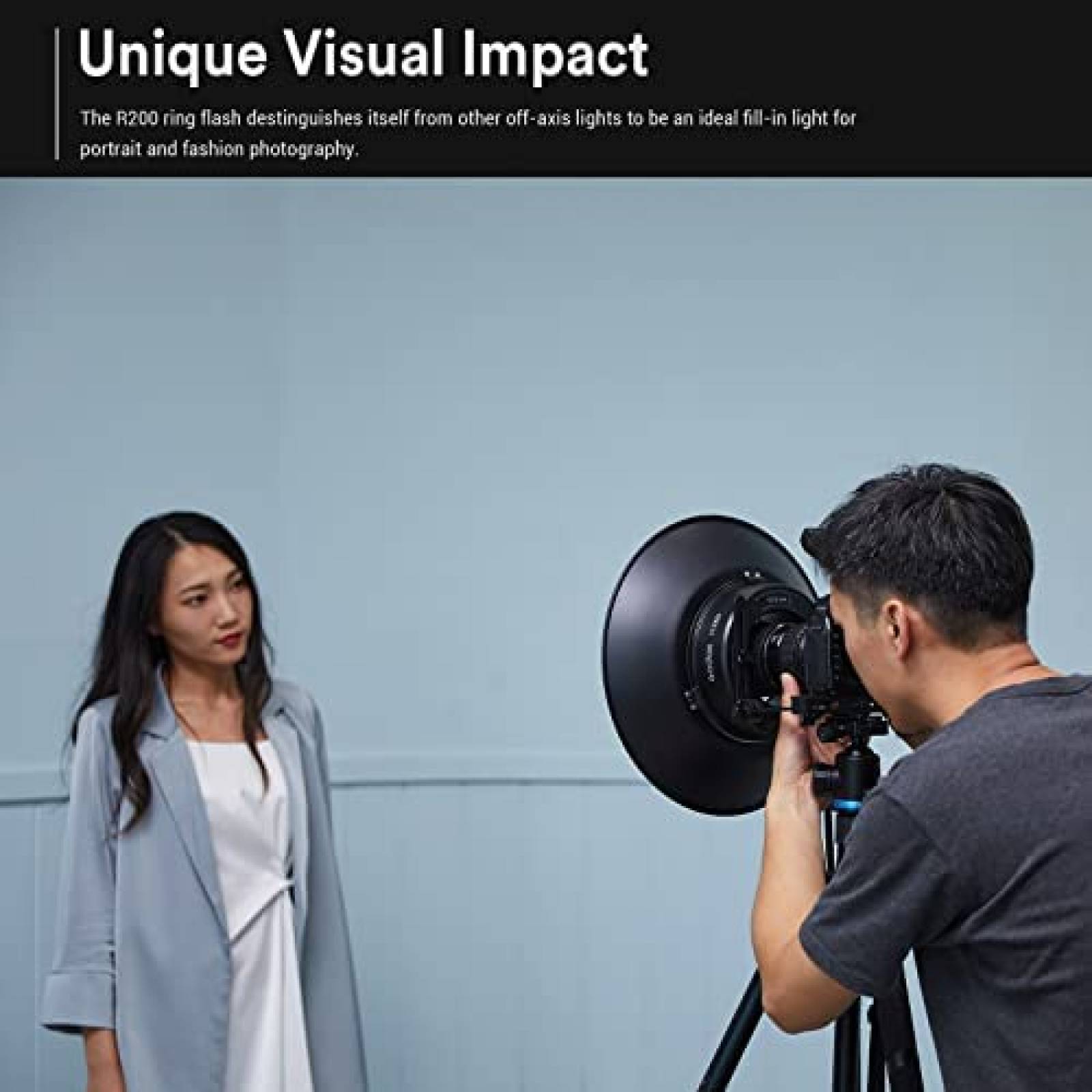 Aro de Luz para Camara Godox R200 USB con Estuche -Negro