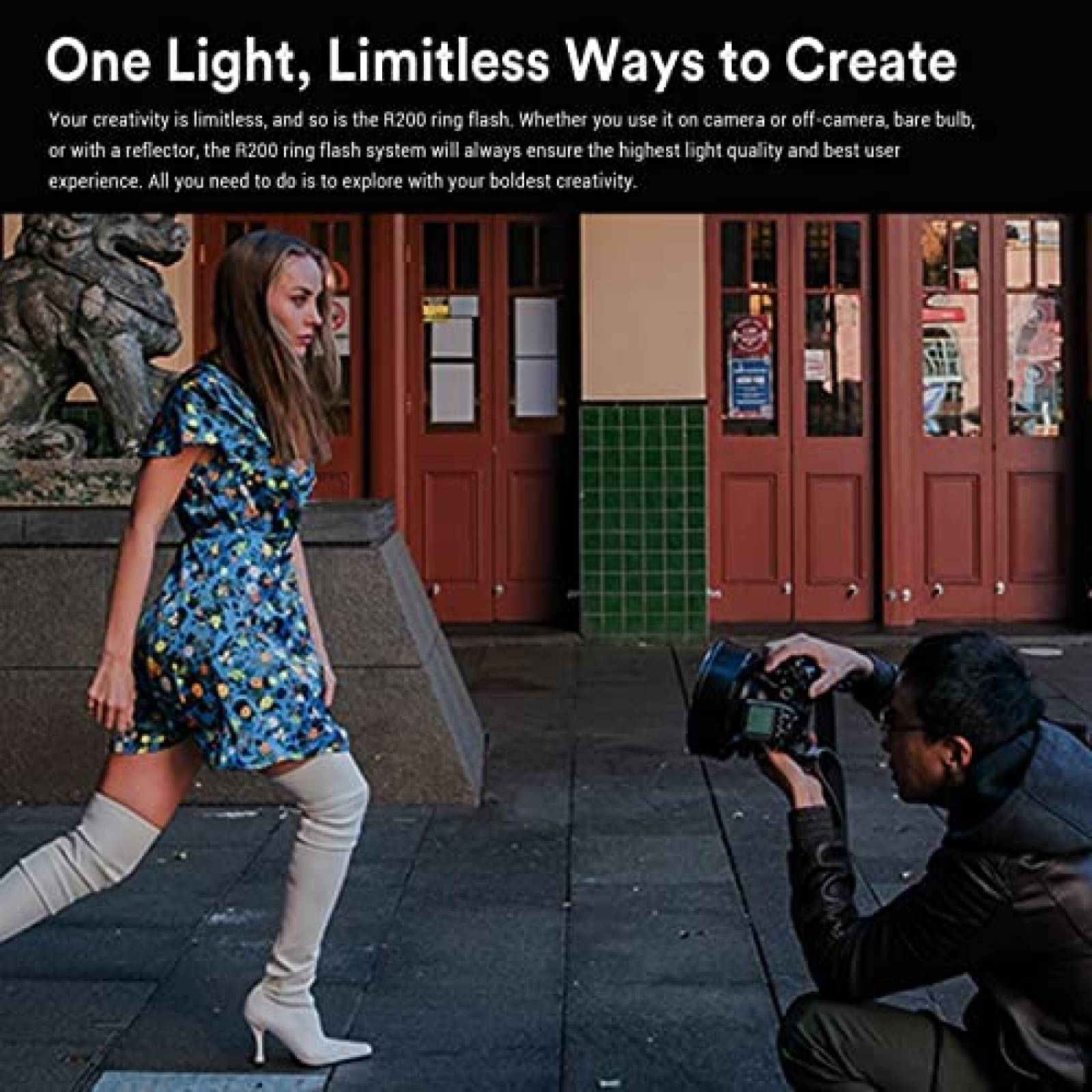 Aro de Luz para Camara Godox R200 USB con Estuche -Negro