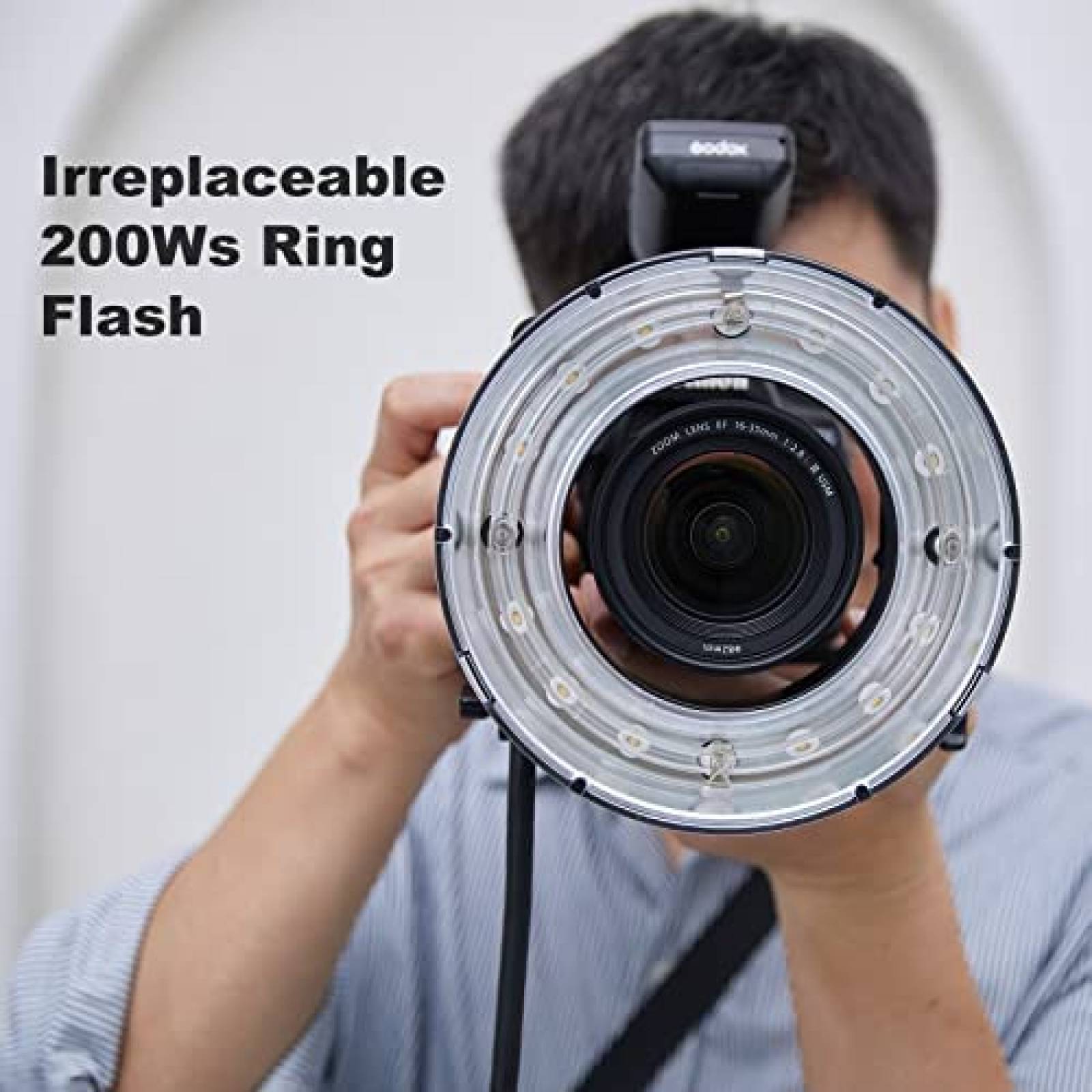 Aro de Luz para Camara Godox R200 200W para Nikon -Negro