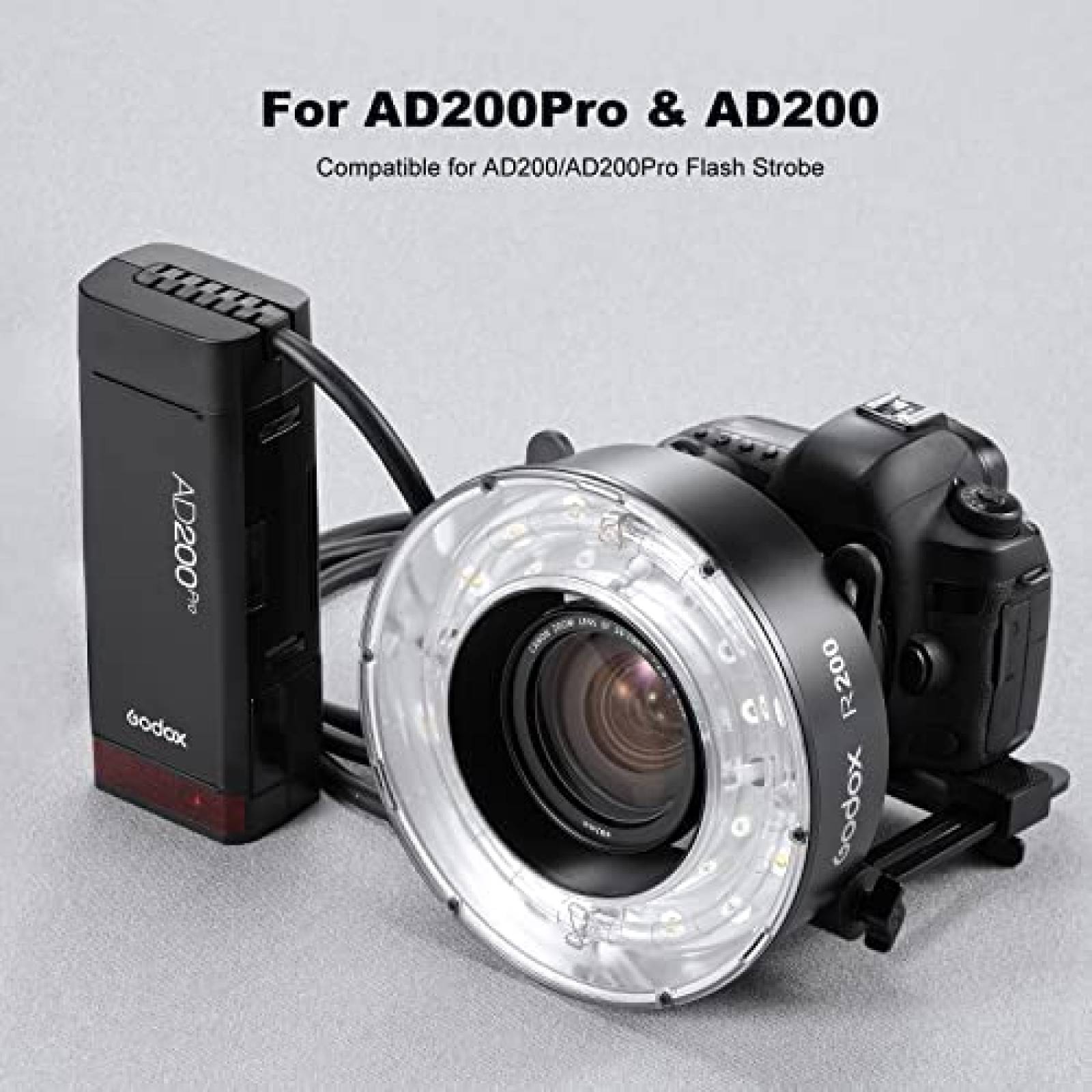 Aro de Luz para Camara Godox R200 200W para Nikon -Negro