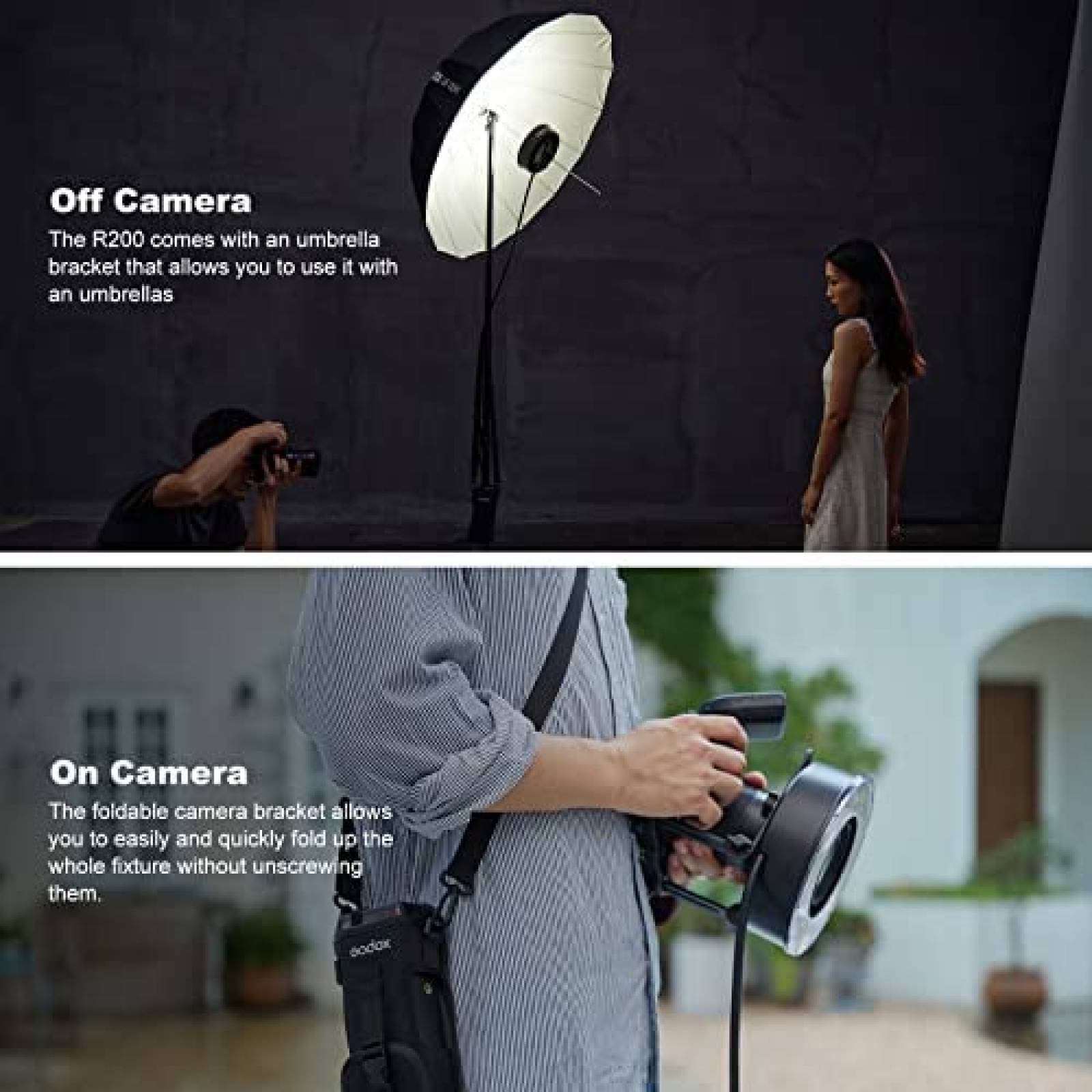 Aro de Luz para Camara Godox R200 200W para Nikon -Negro