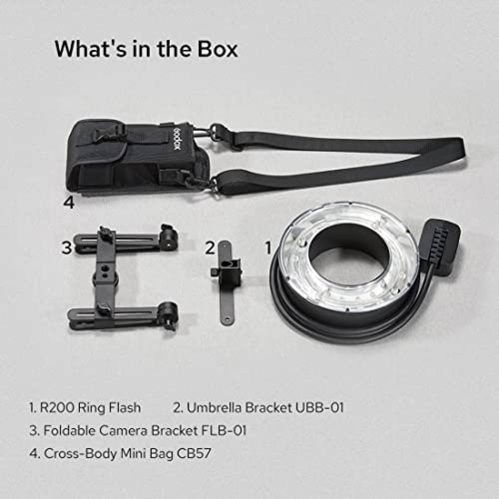 Aro de Luz para Camara Godox R200 200W para Nikon -Negro