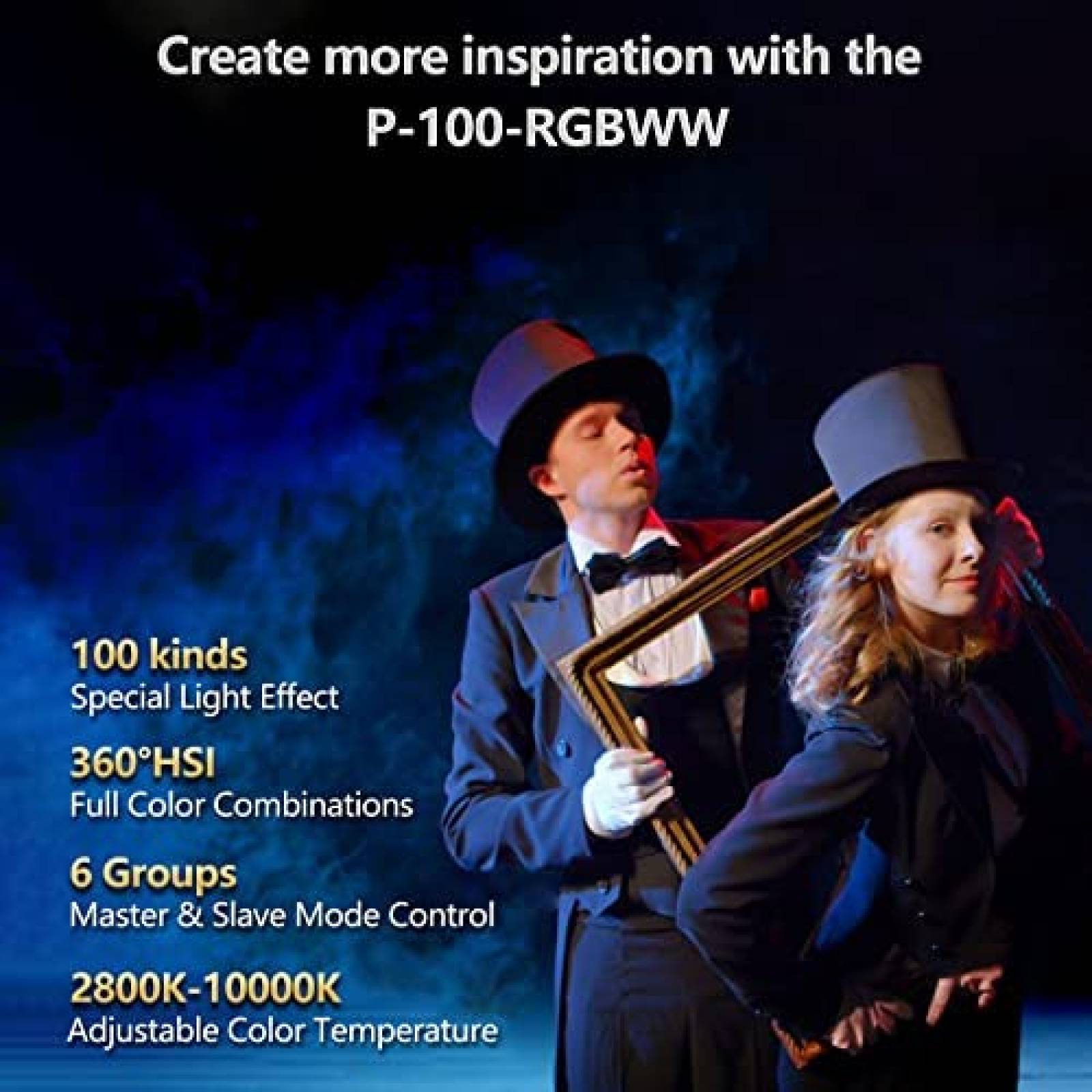 Luz de Video/Fotografia Continua SUTEFOTO LED RGB 100W Negro