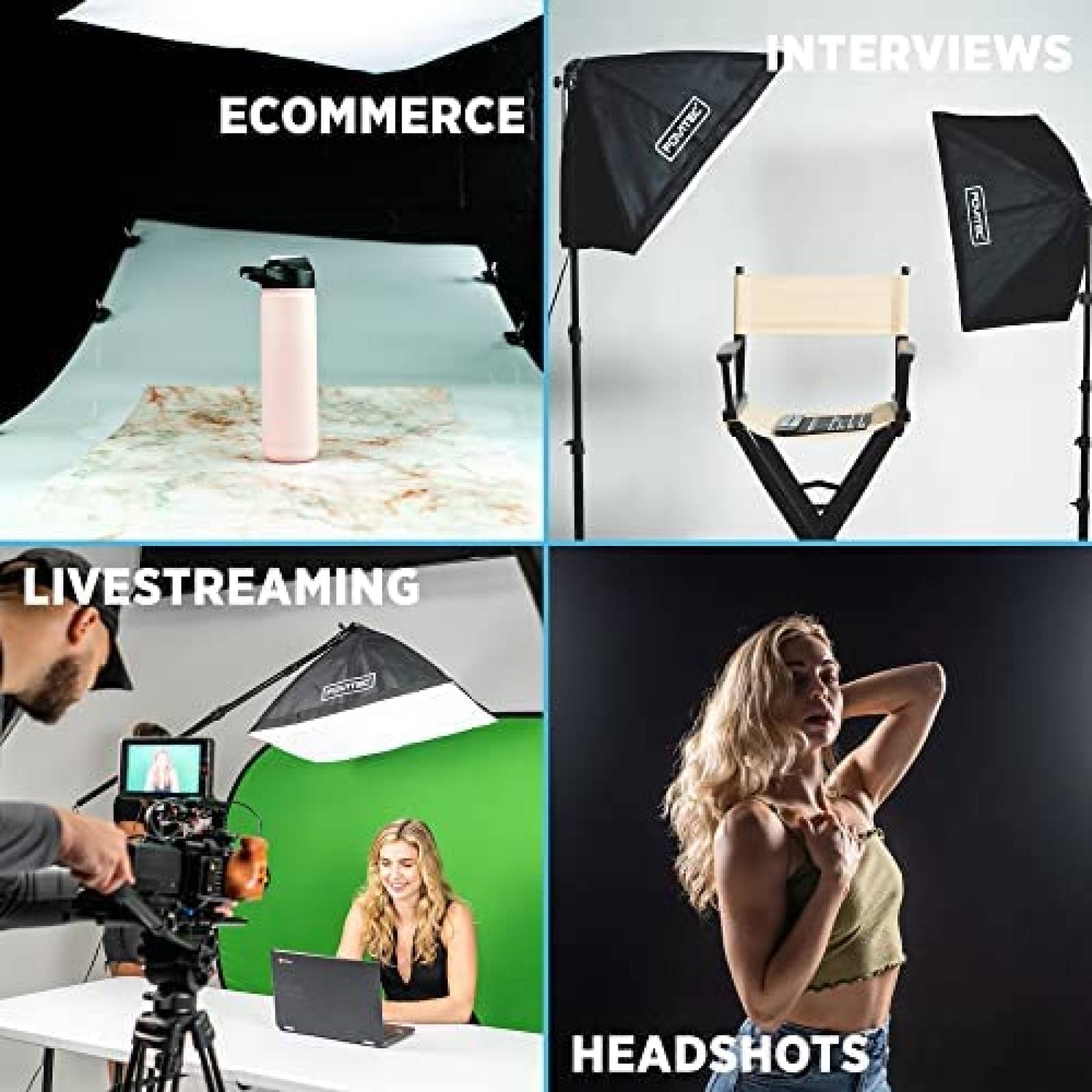 Kit De Iluminacion Fotografica FOVITEC LED Luz Continua