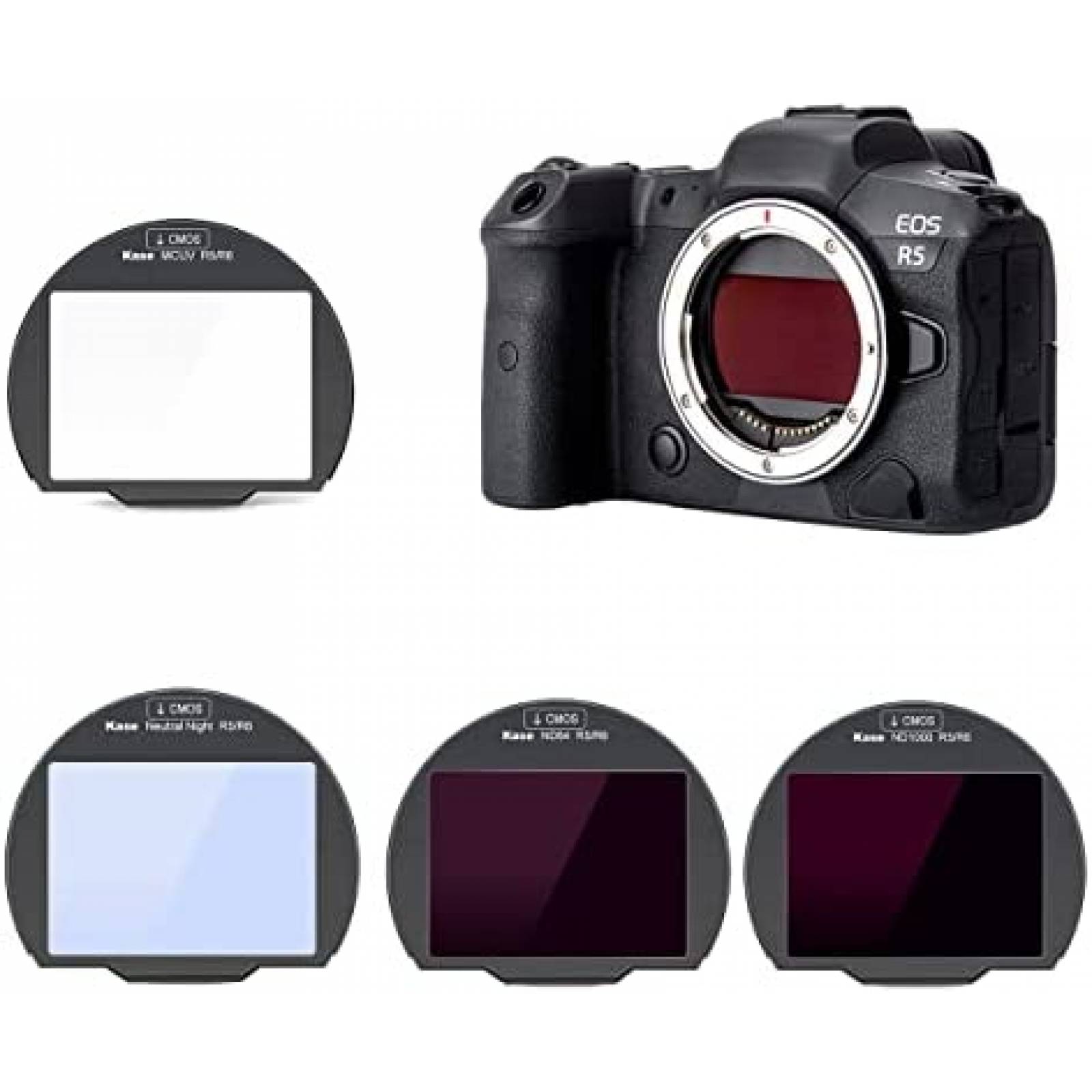 Kit de Filtros Kase 4 en 1 para Canon EOS R5 R6 -Negro