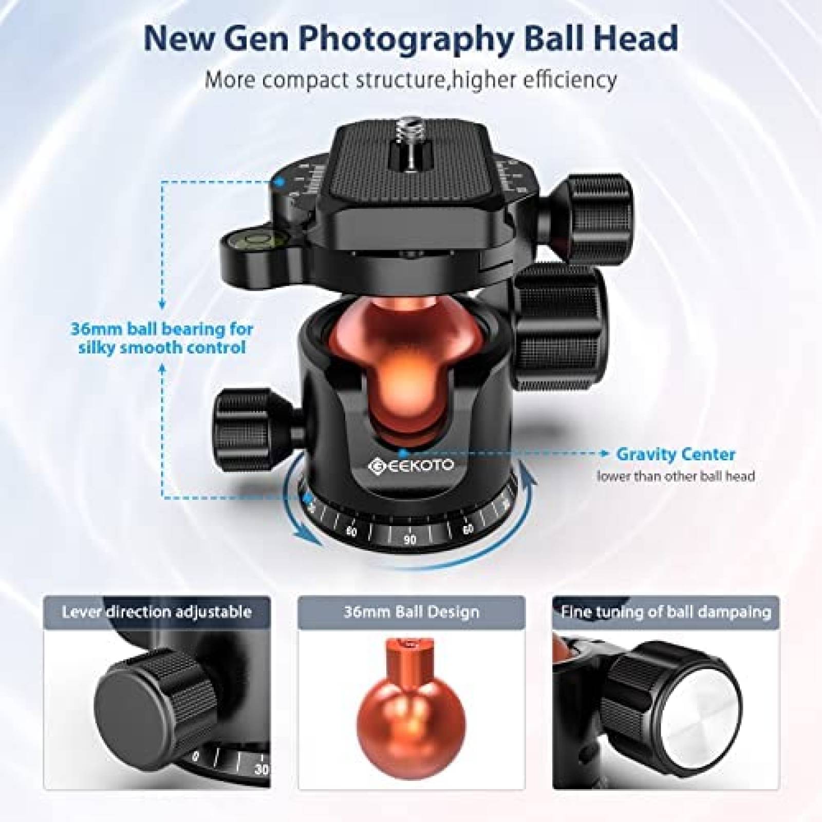 Tripie para Camara GEEKOTO 77" Ajustable Ligero para Viaje