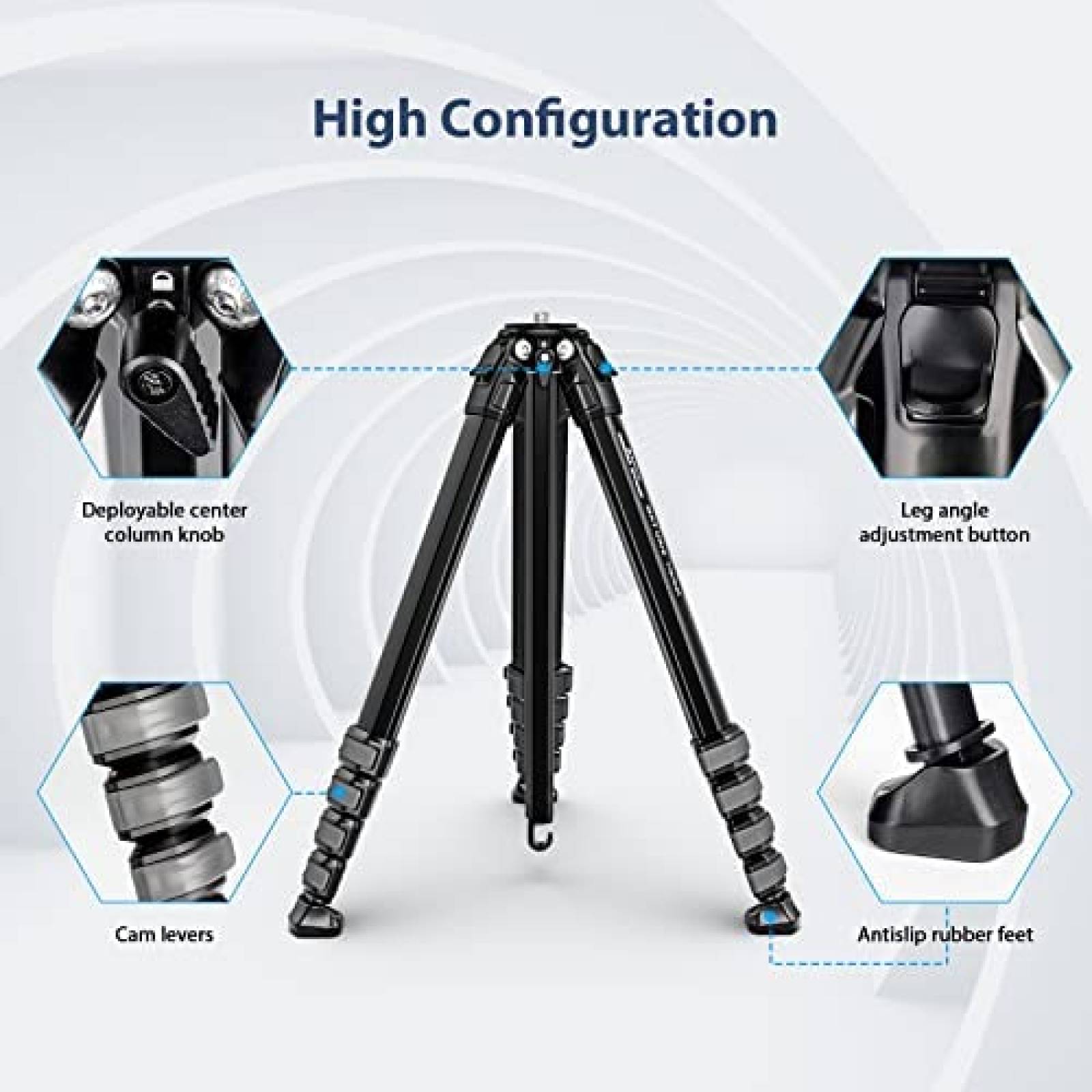 Tripie para Camara GEEKOTO 77" Ajustable Ligero para Viaje