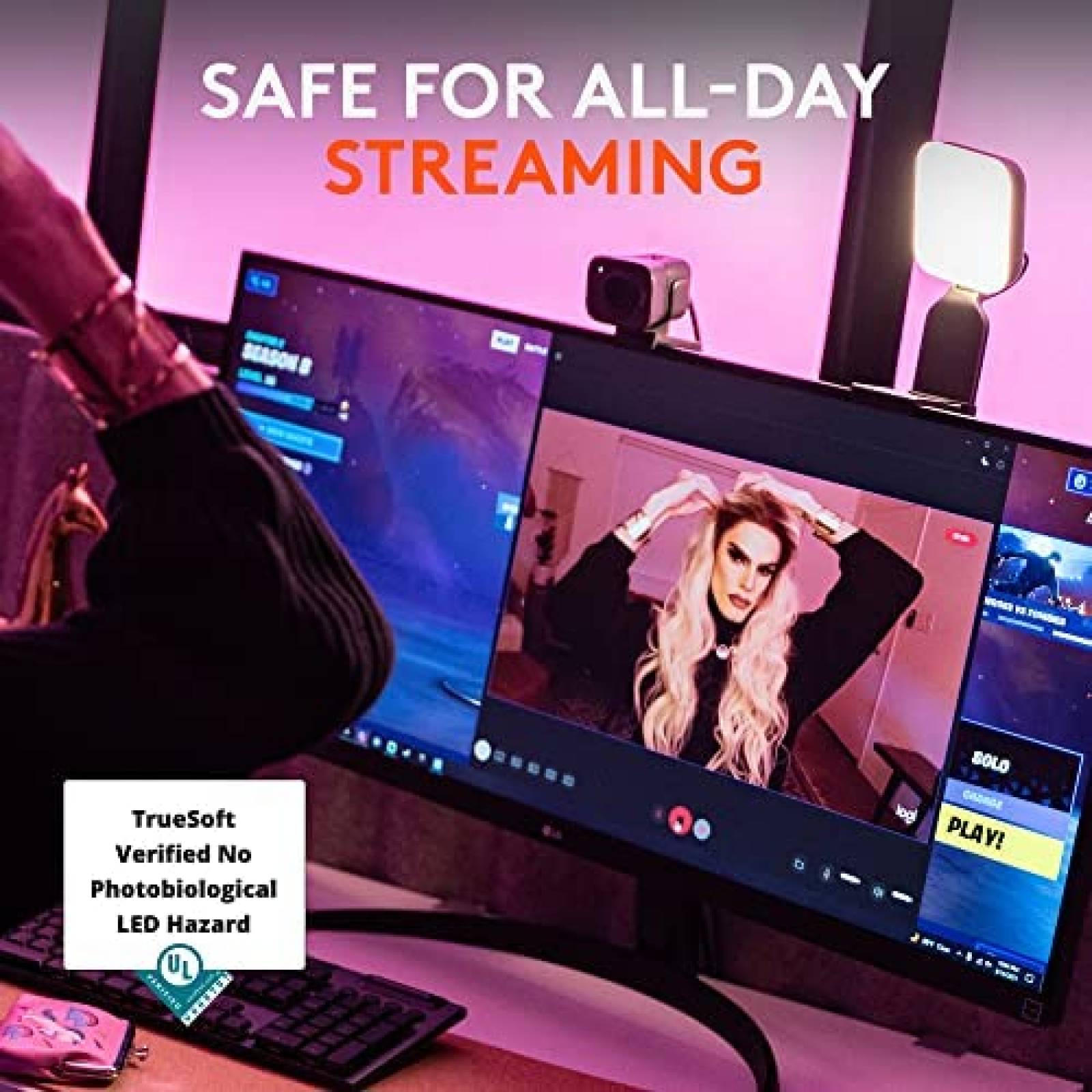 Camara Web Logitech Litra Glow Plus 1080p 60 fps + Luz LED