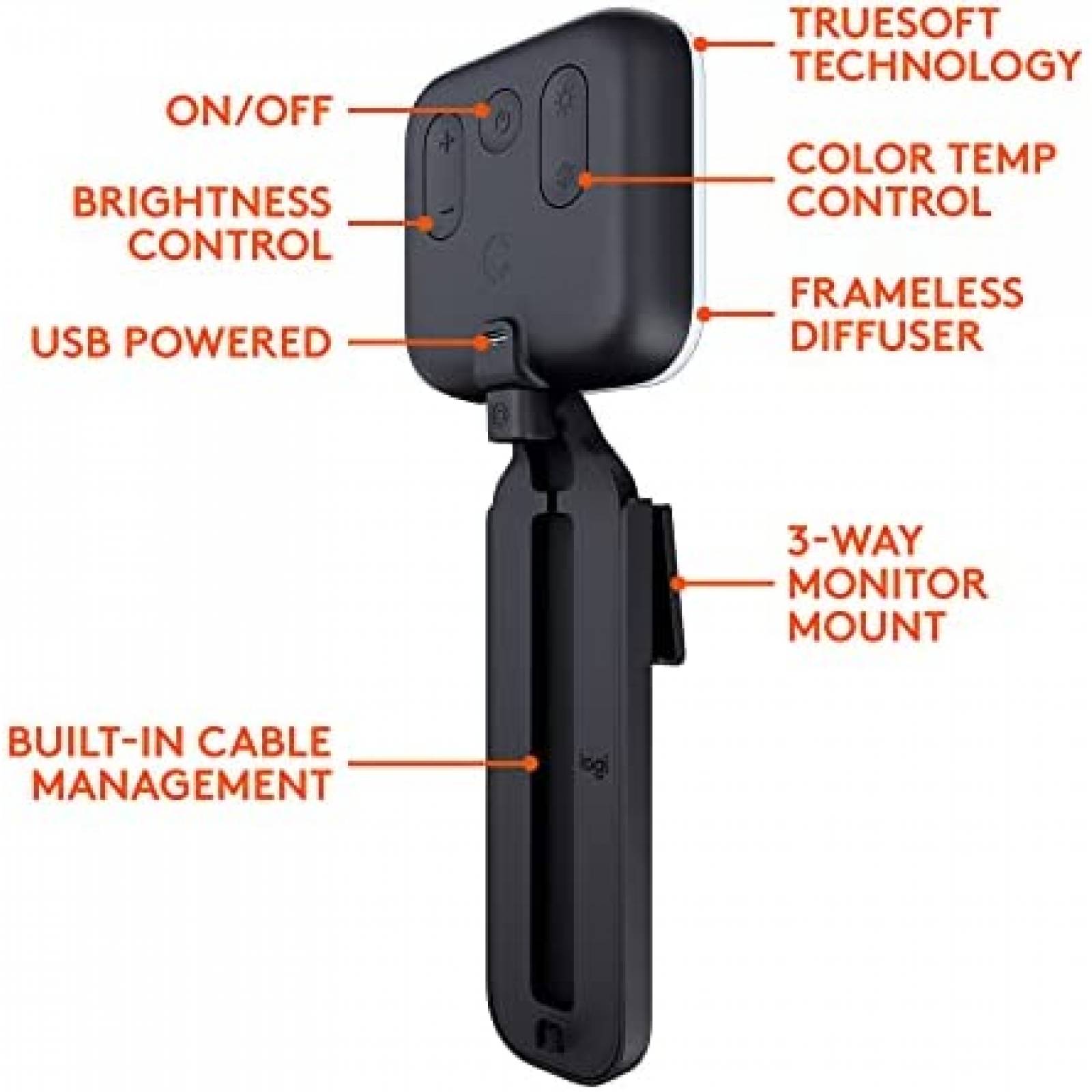 Camara Web Logitech Litra Glow Plus 1080p 60 fps + Luz LED