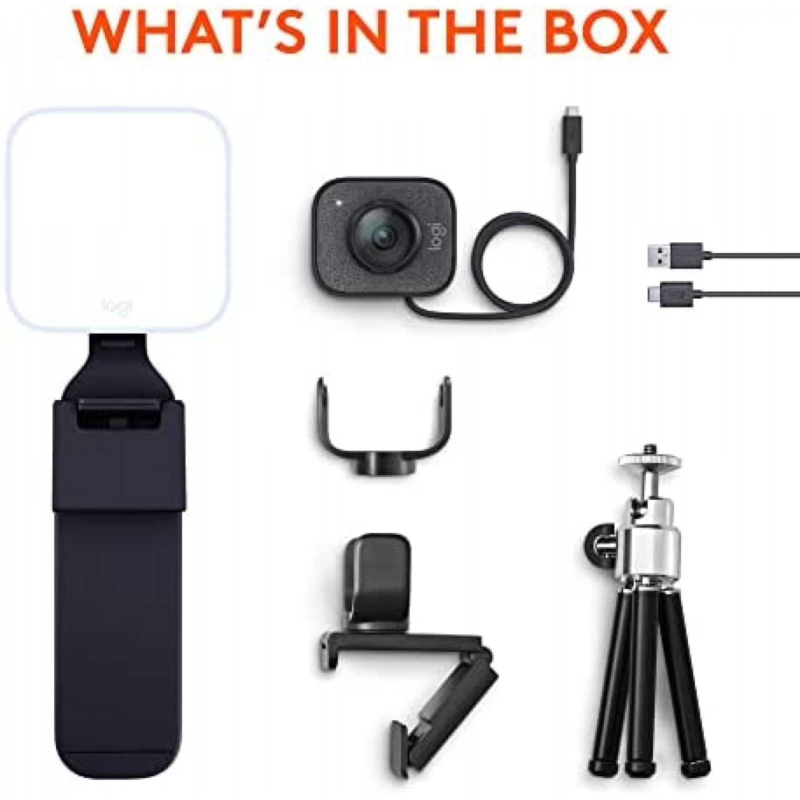 Camara Web Logitech Litra Glow Plus 1080p 60 fps + Luz LED