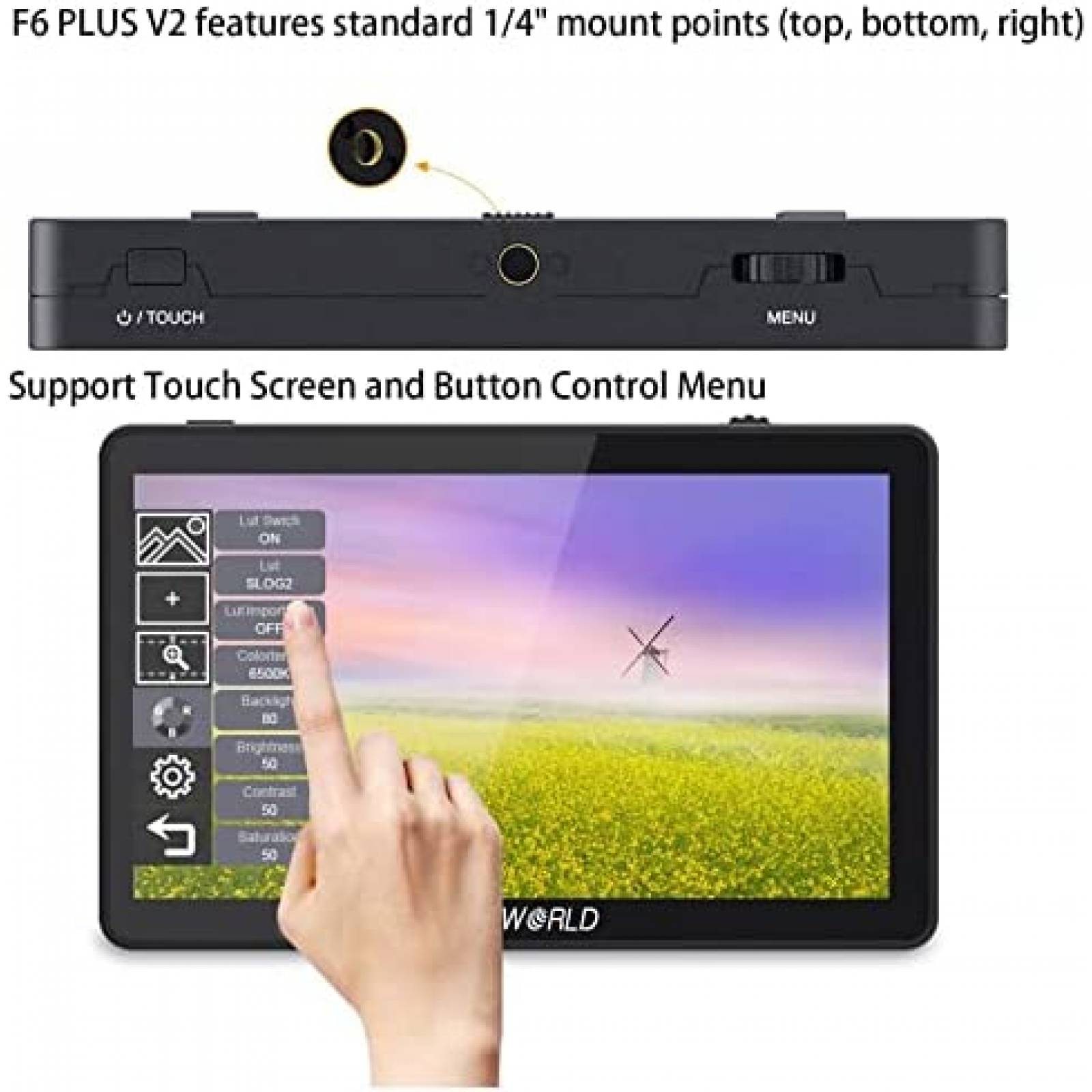 Monitor De Camara FEELWORLD F6 Plus V2 6" Tactil con Brazo