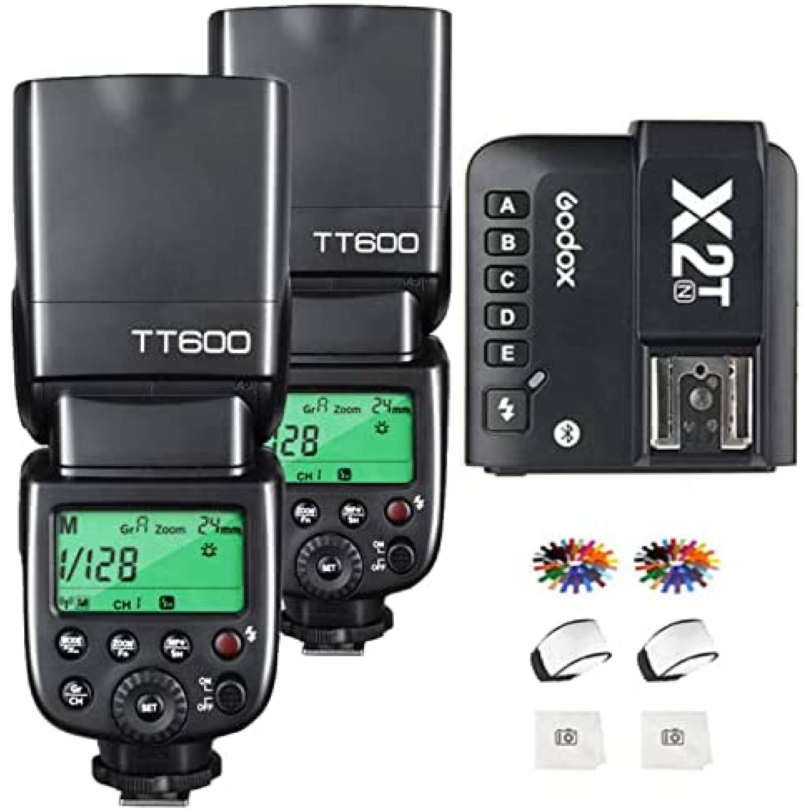 Kit Flash Godox TT600 + accesorios para Nikon -Negro