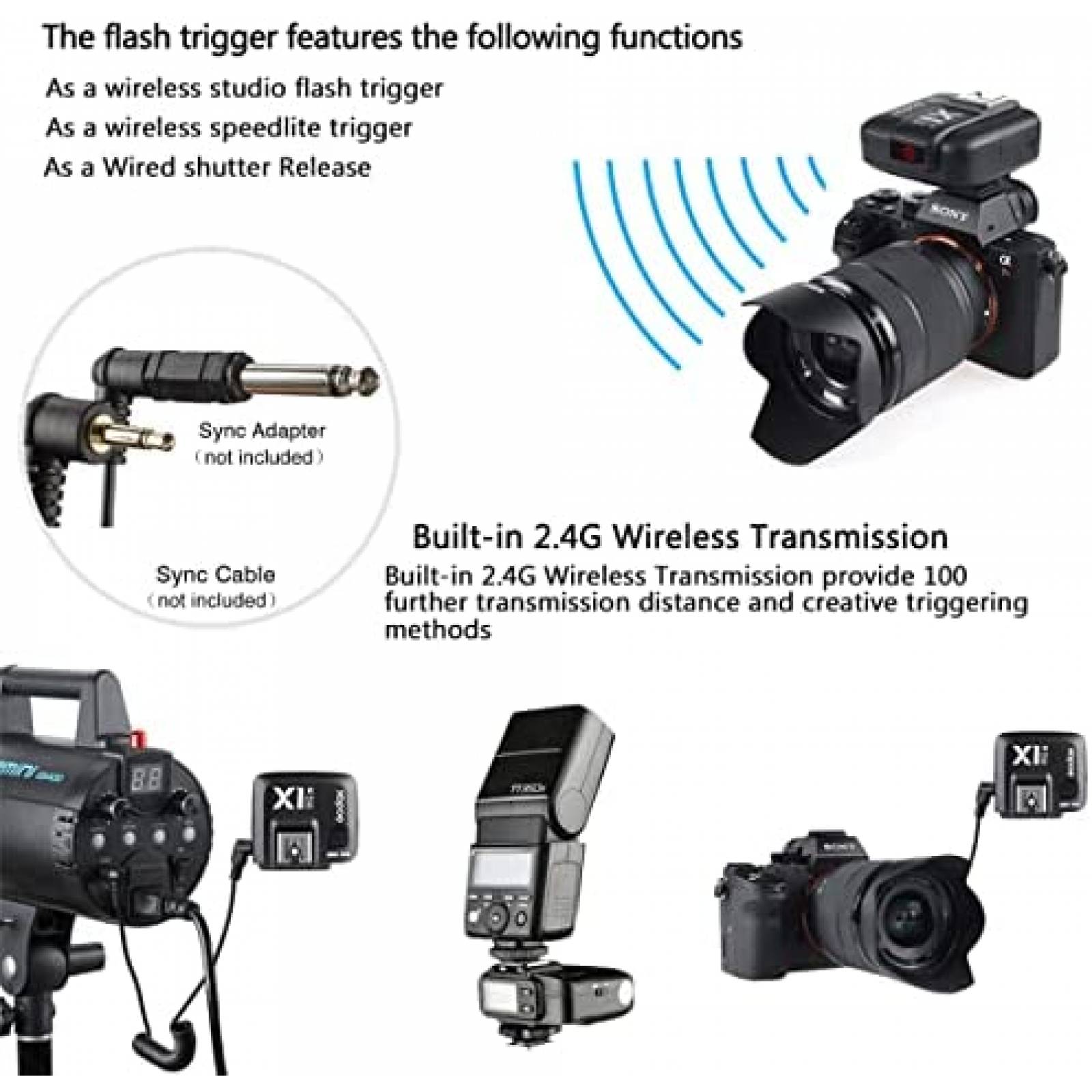 Kit Disparador Flash Godox XPro-N TTL LED USB Inalambrico