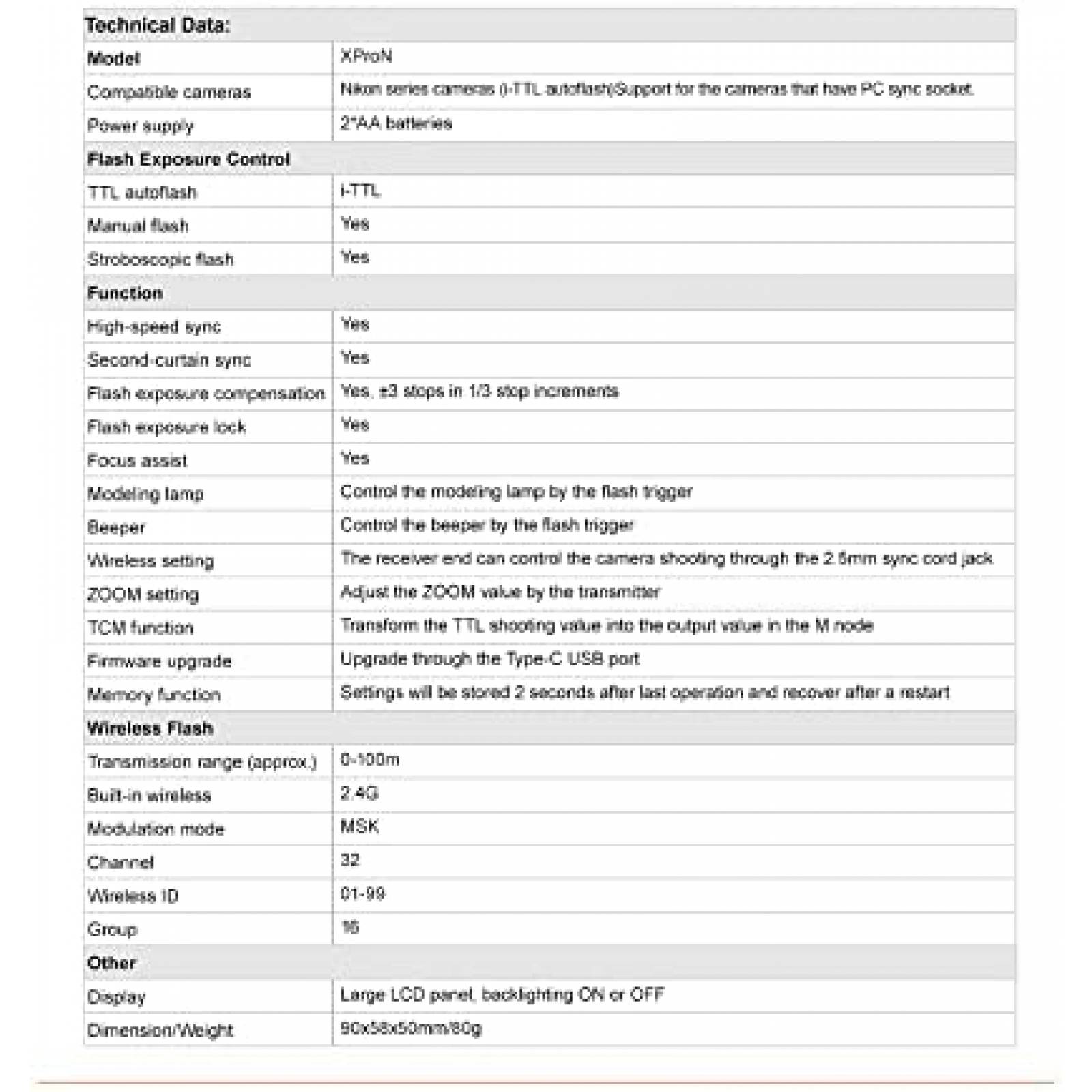Kit Disparador Flash Godox XPro-N TTL LED USB Inalambrico