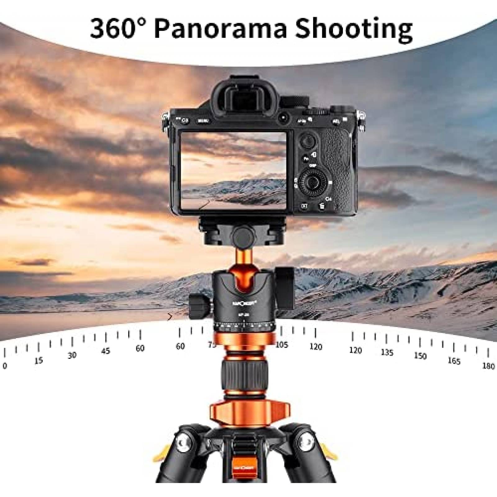 Tripie K&F Concept Fibra de Carbono de 63" Carga 10 kg