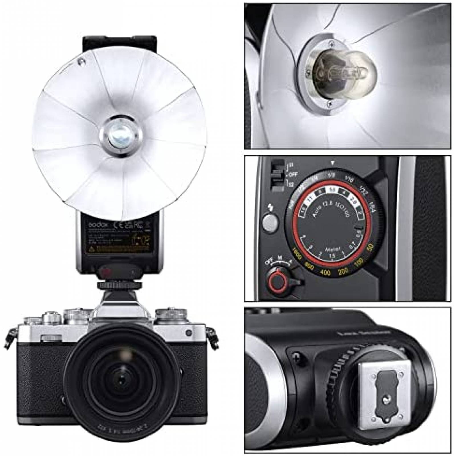 Flash Godox Lux Senior + accesorios para Nikon Sony -Negro