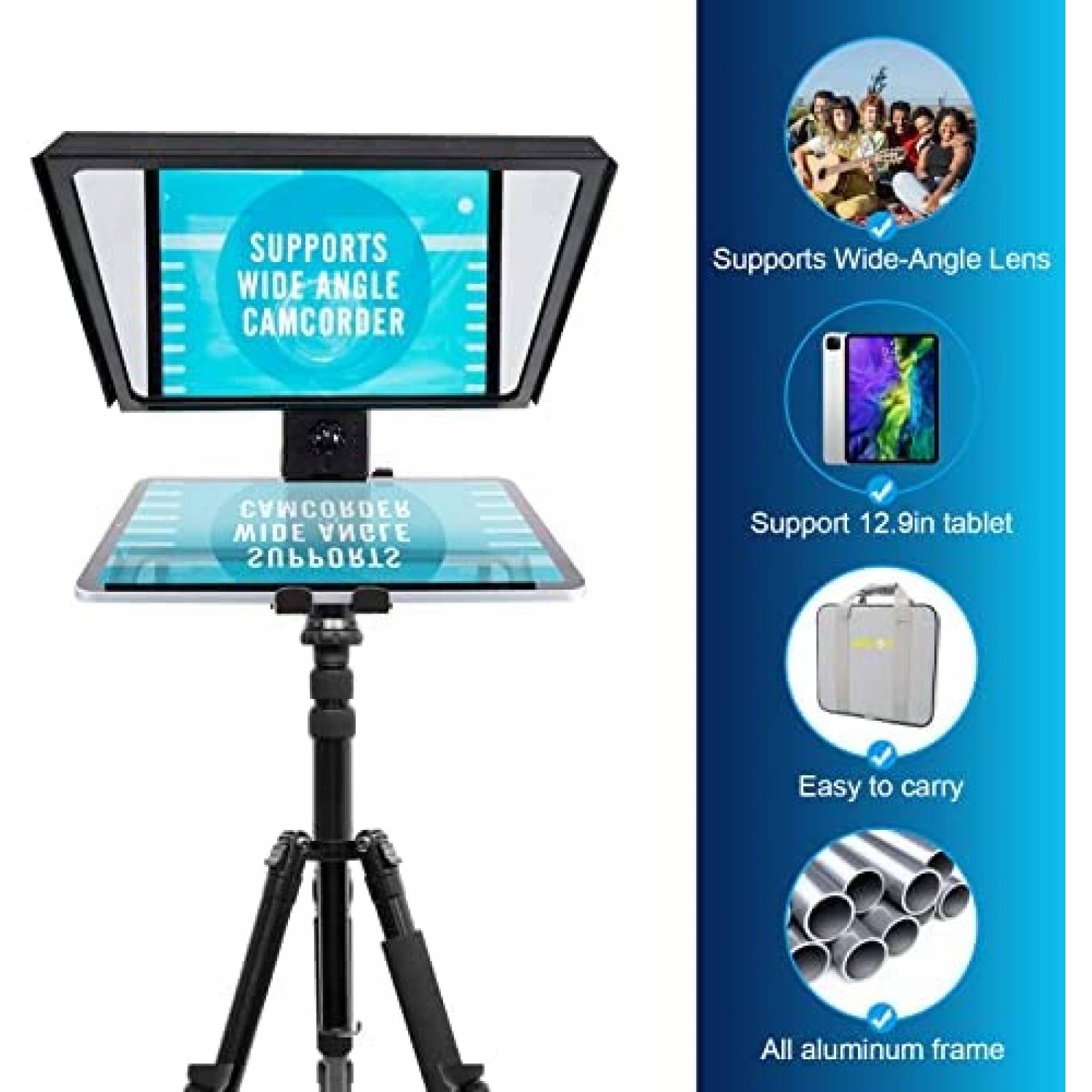Teleprompter CANALHOUT All-Metal 12.9'' Gran Angular -Negro