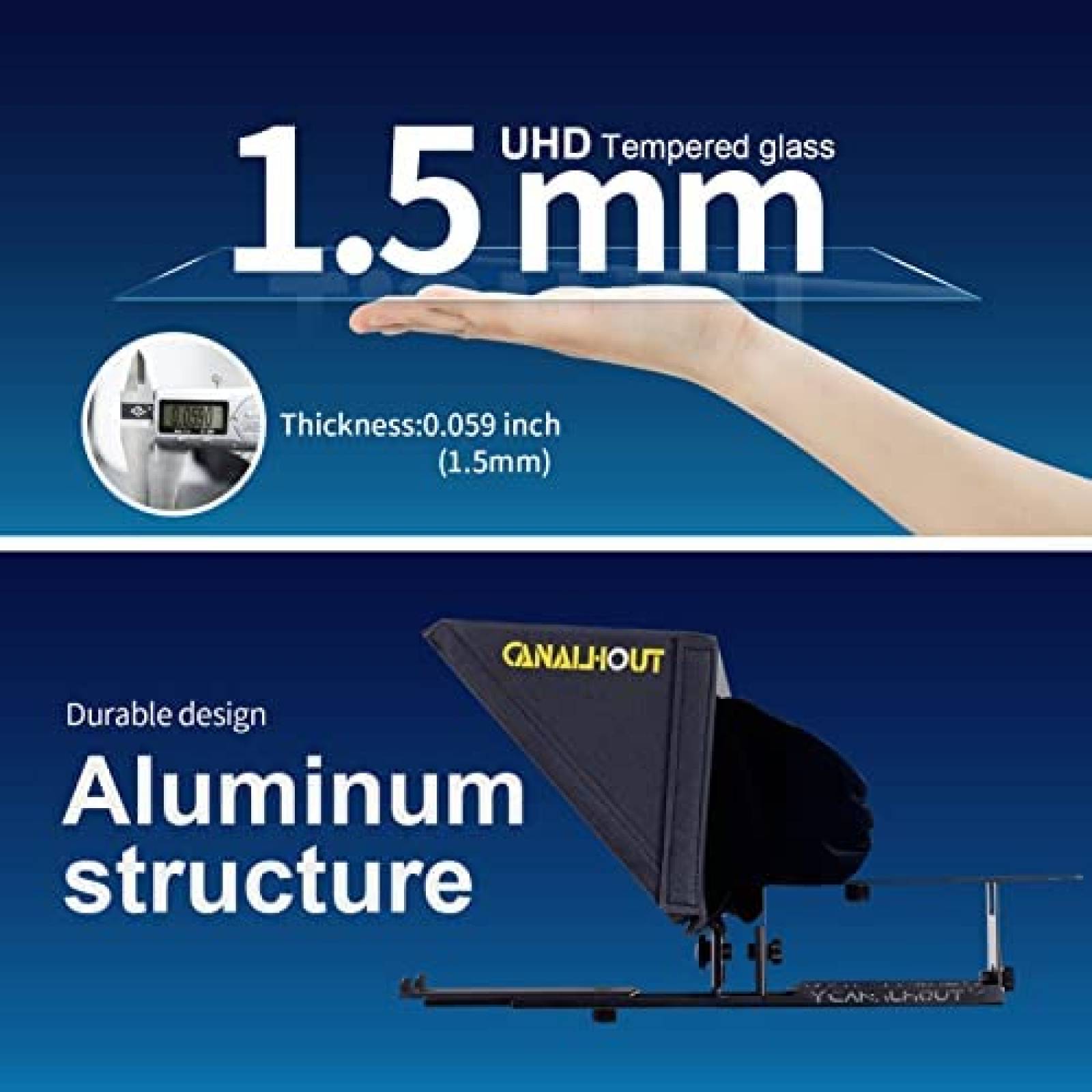 Teleprompter CANALHOUT All-Metal 12.9'' Gran Angular -Negro