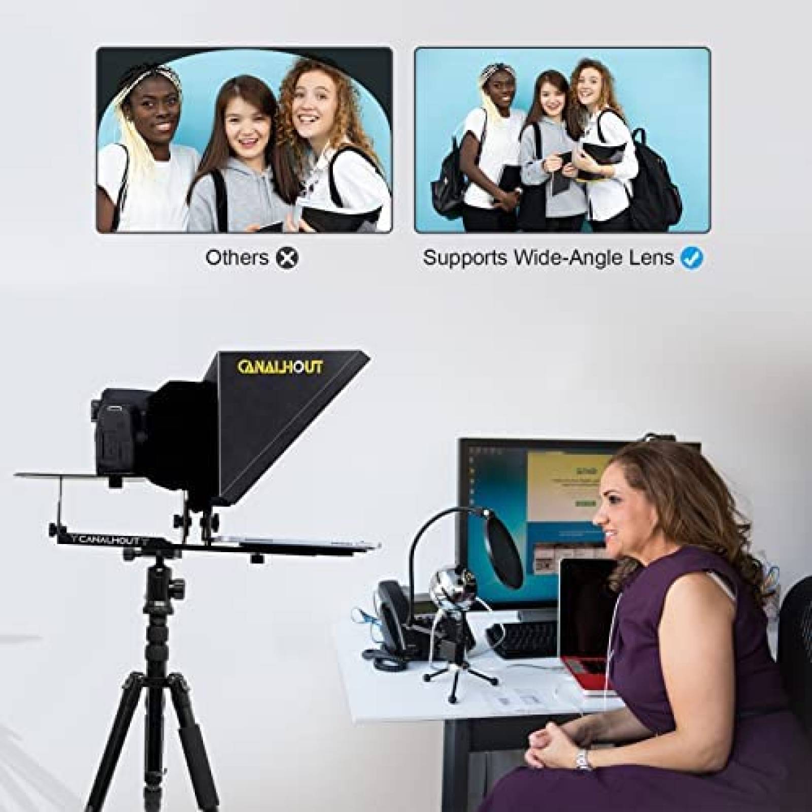 Teleprompter CANALHOUT All-Metal 12.9'' Gran Angular -Negro