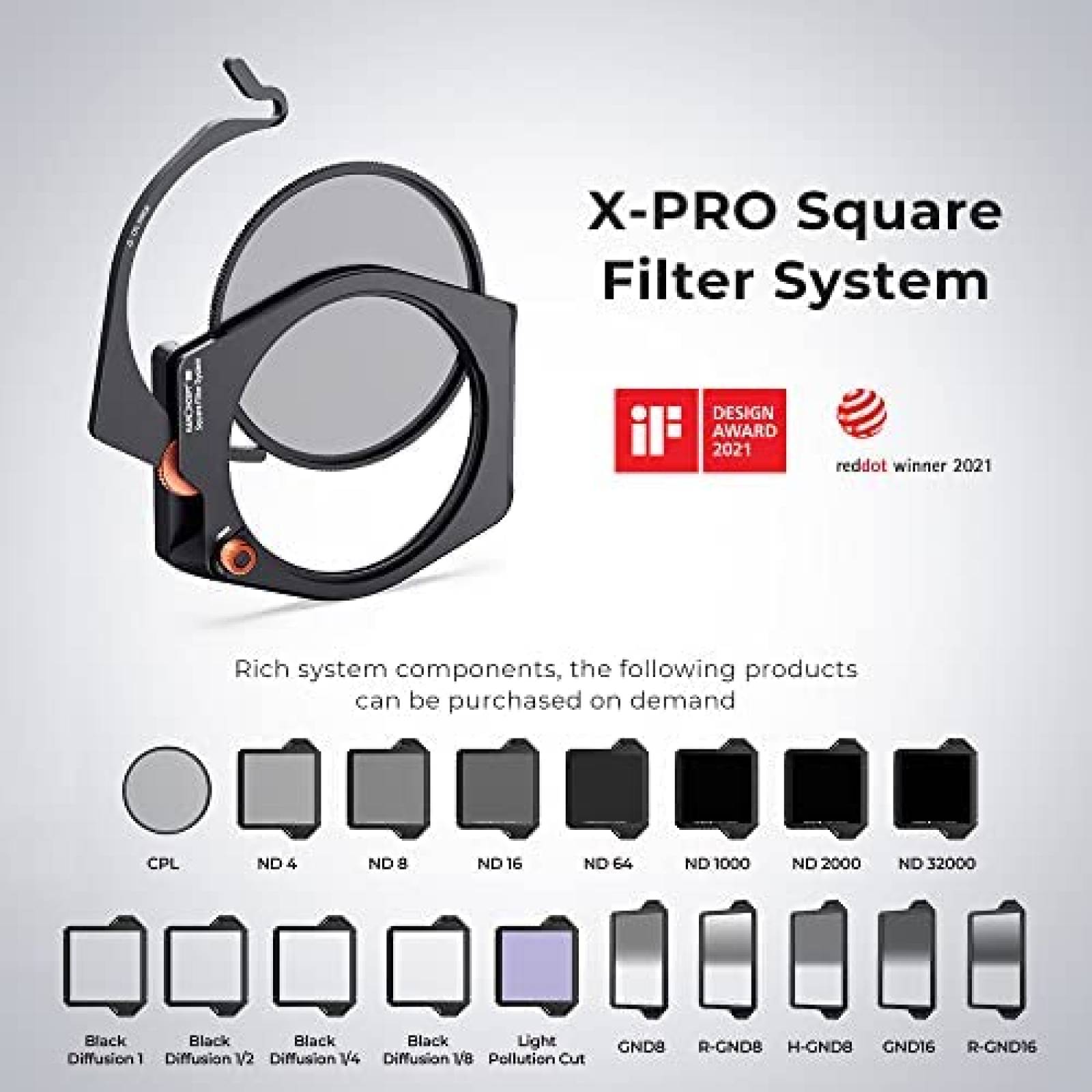 Filtro de Lente K&F Concept X-PRO GND16 82mm 100 x 150mm ND