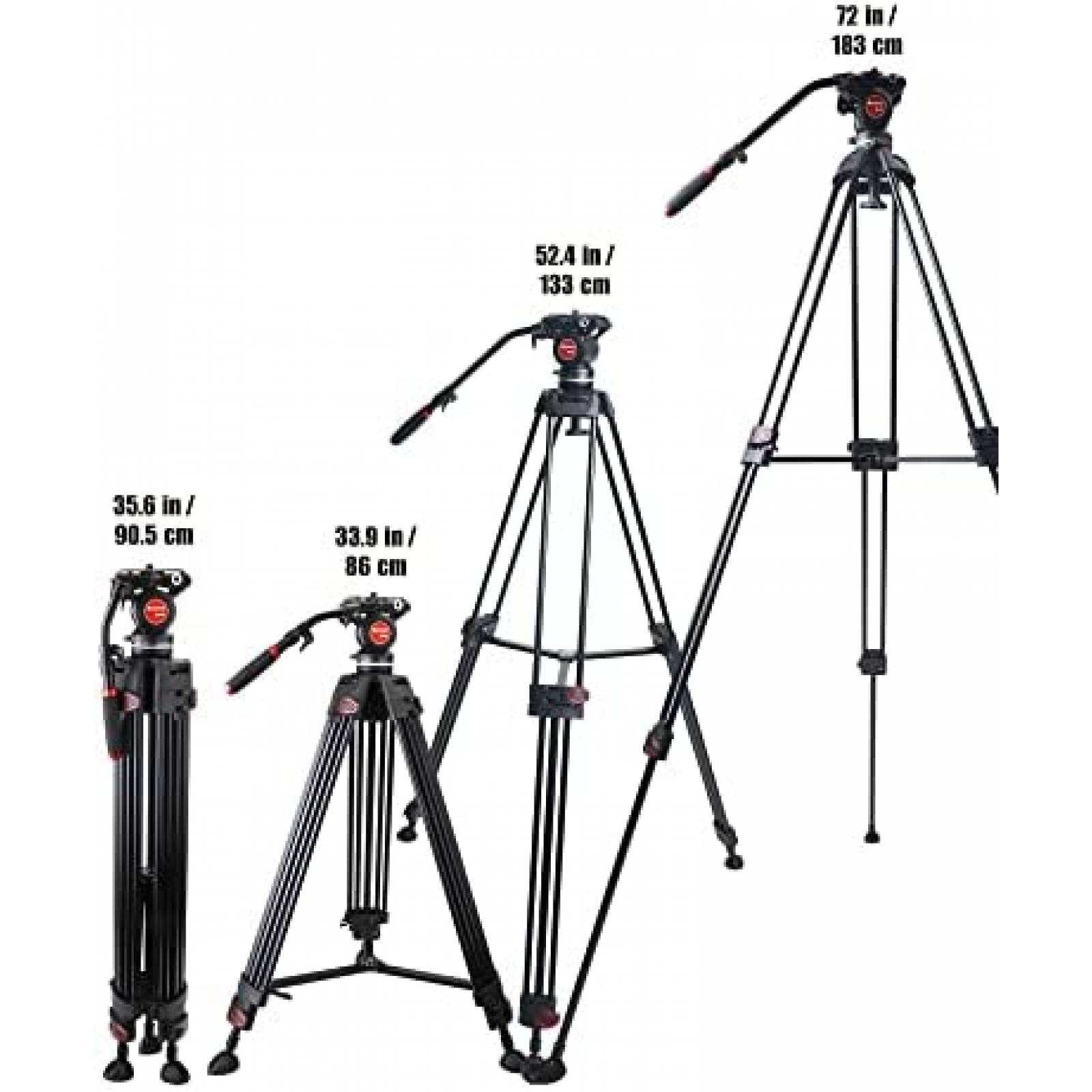 Tripie 72 Pulgadas Resistente Cabezal Fluido 360 Carga 12 kg