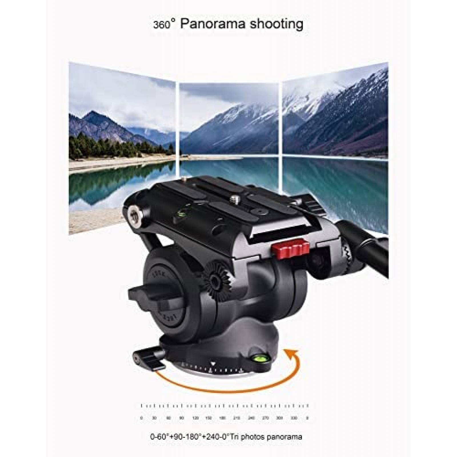 Tripie 72 Pulgadas Resistente Cabezal Fluido 360 Carga 12 kg