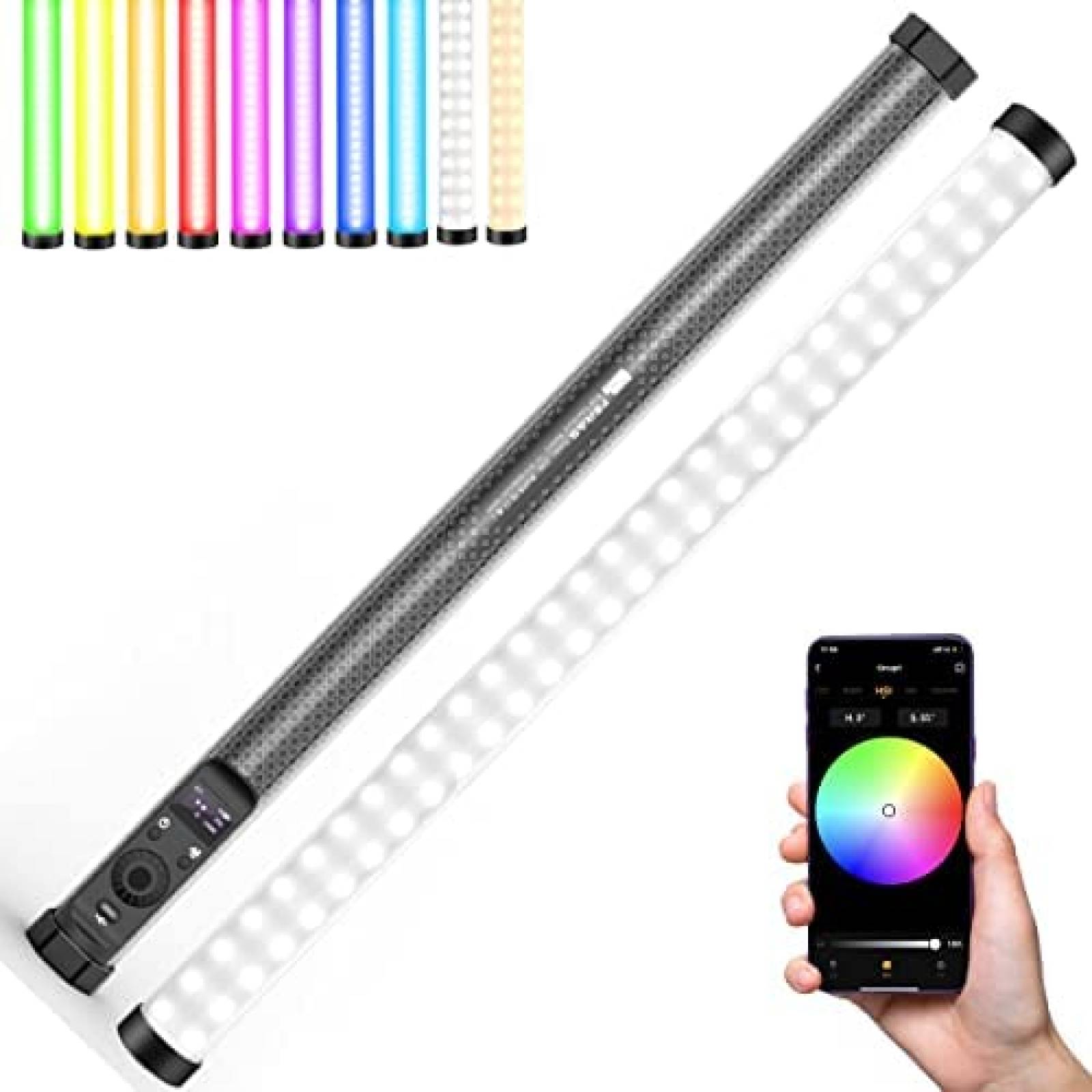 Barra de Luz LED RGB Pixel 18W 22.83" Recargable Bluetooth