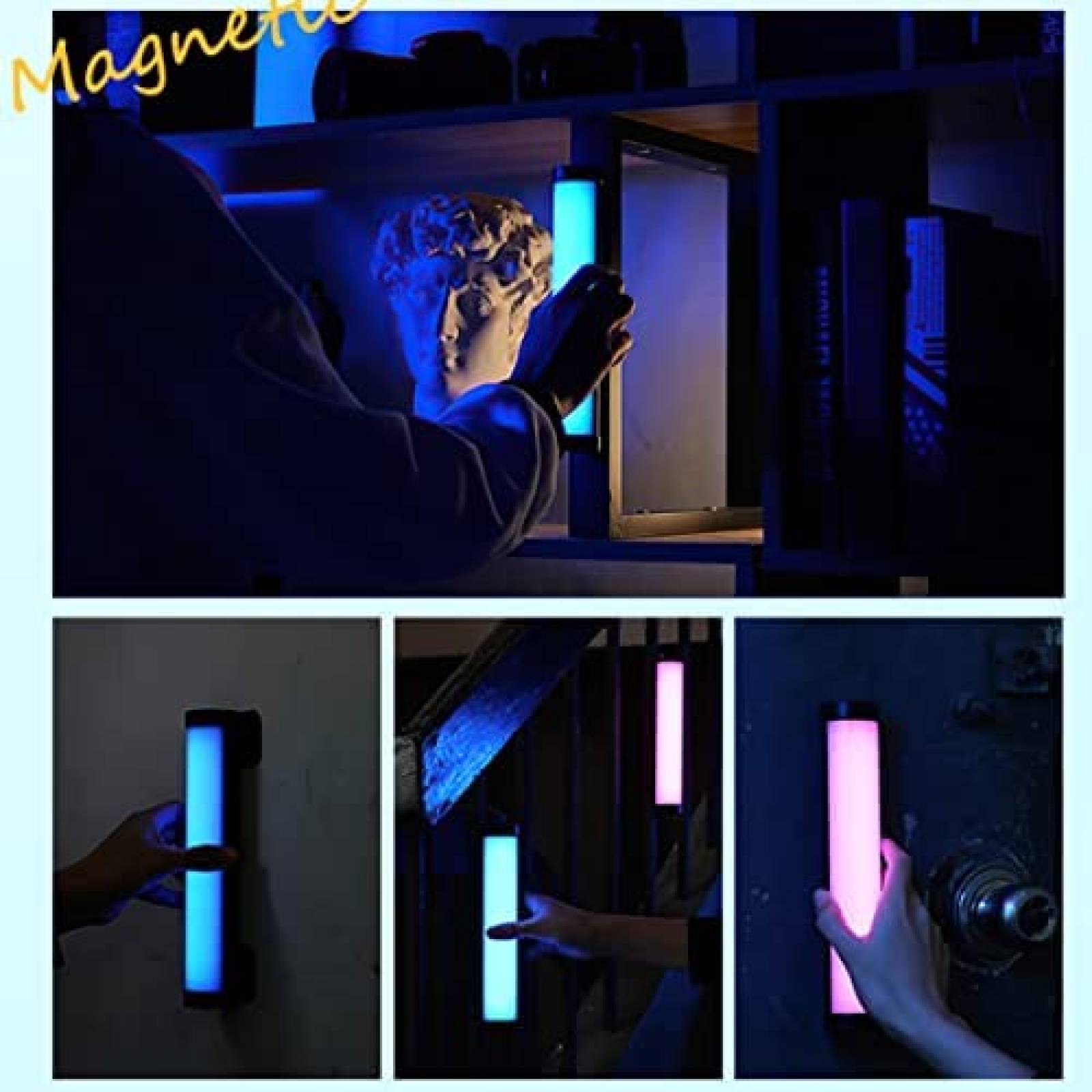 Barra de Luz LED RGB Pixel 18W 22.83" Recargable Bluetooth