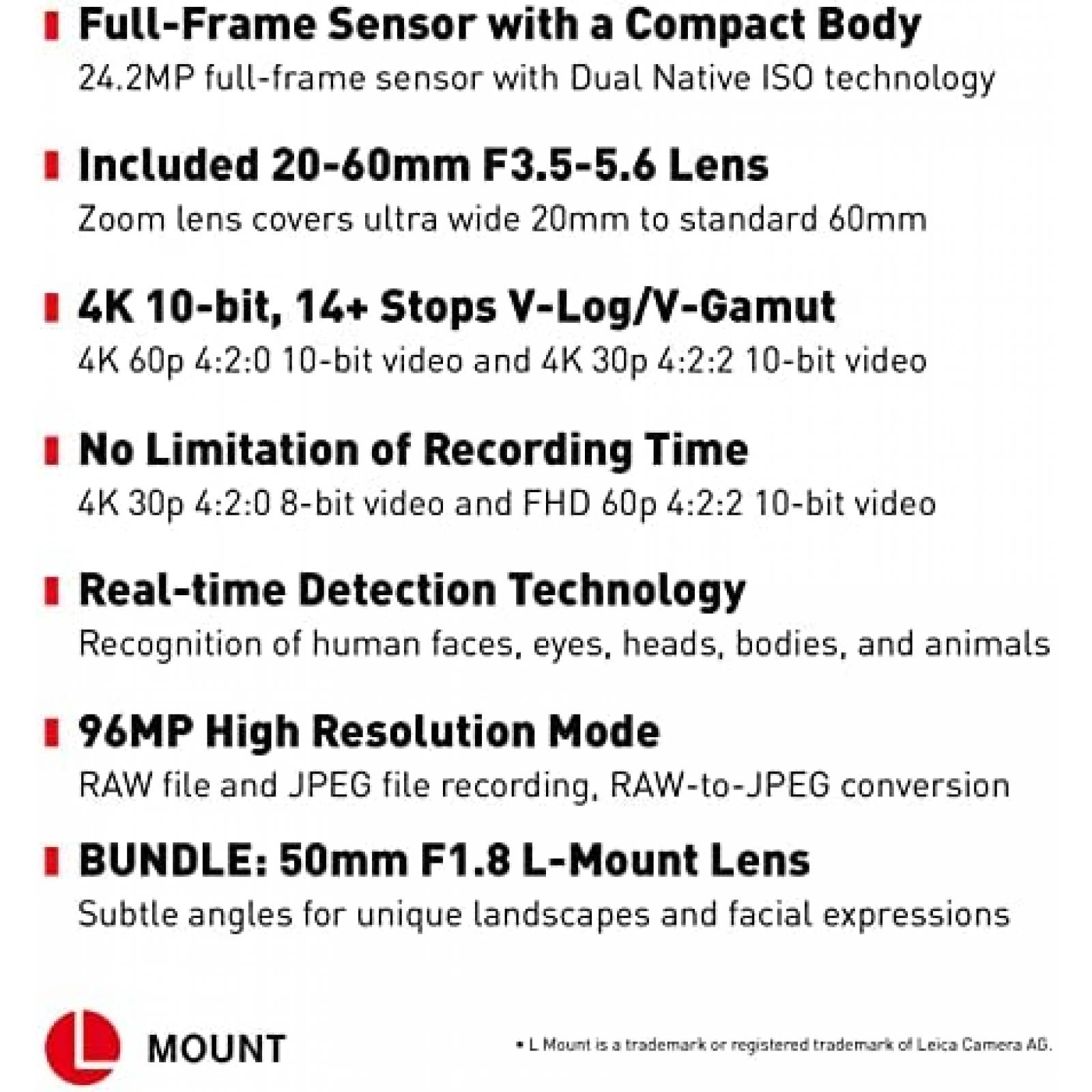 Camara Panasonic LUMIX S5 DC-S5KK + Lente LUMIX S 50mm F1.8