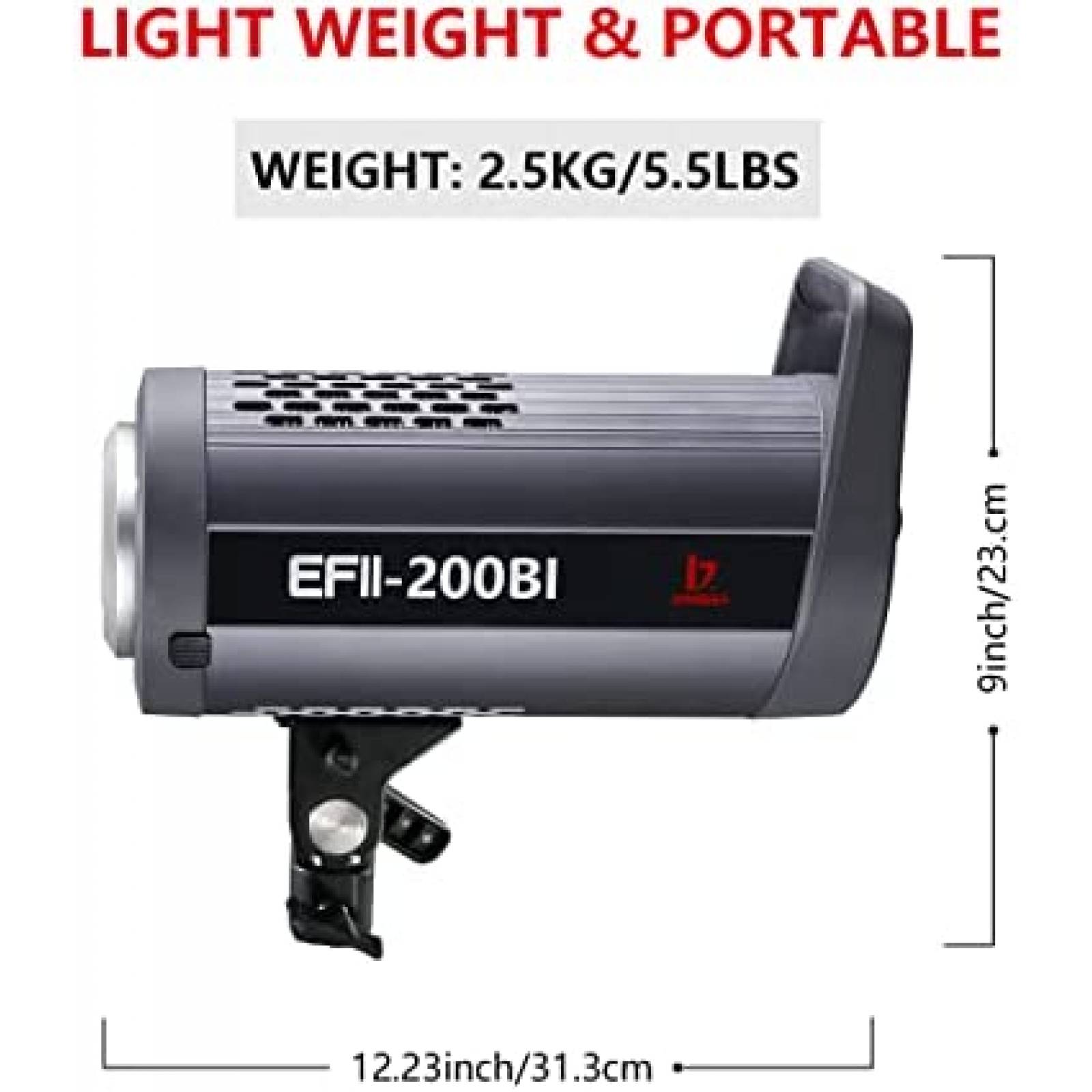 Luz para Fotografia Jinbei EFII-200 LED de 2700-6500K -Negro