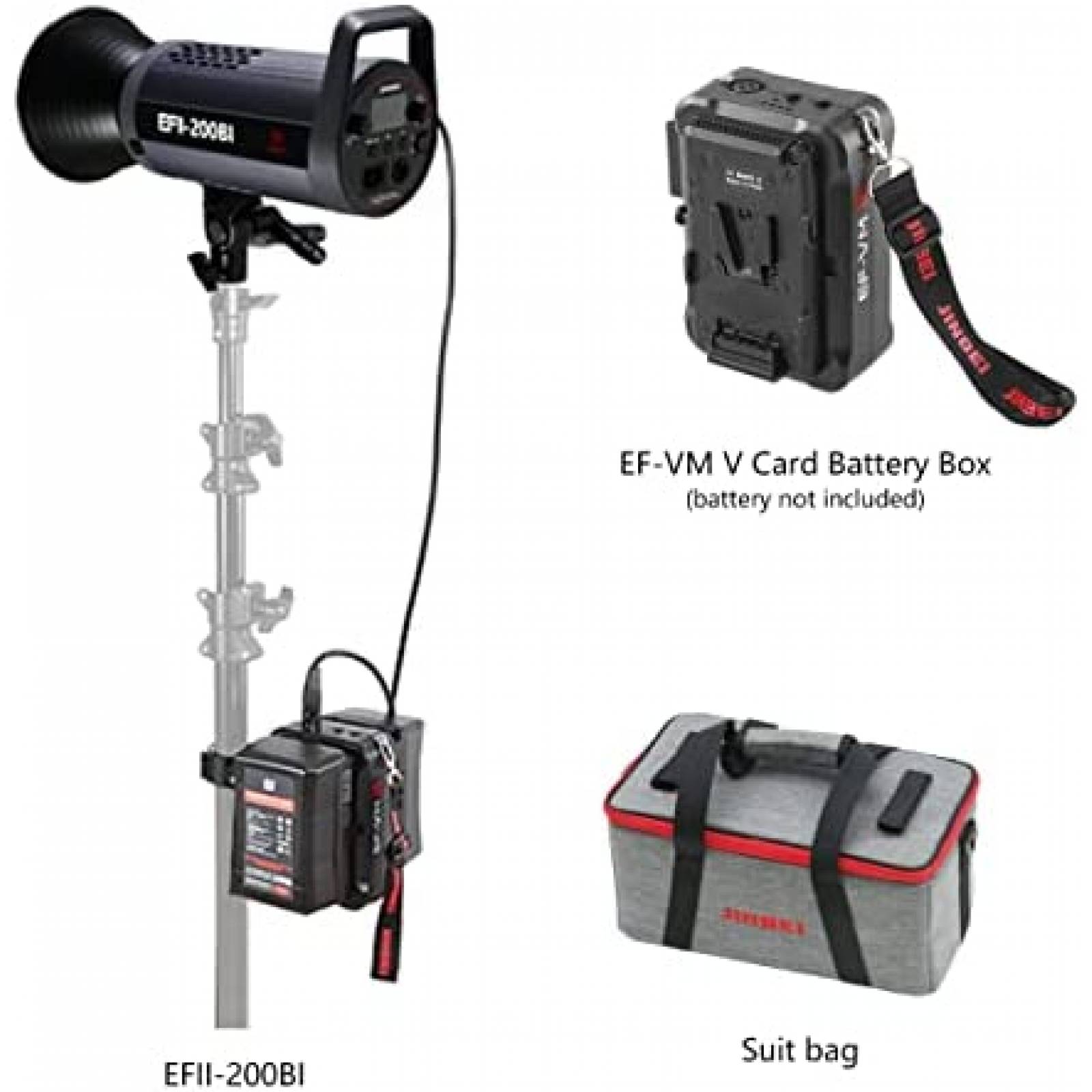 Luz para Fotografia Jinbei EFII-200 LED de 2700-6500K -Negro