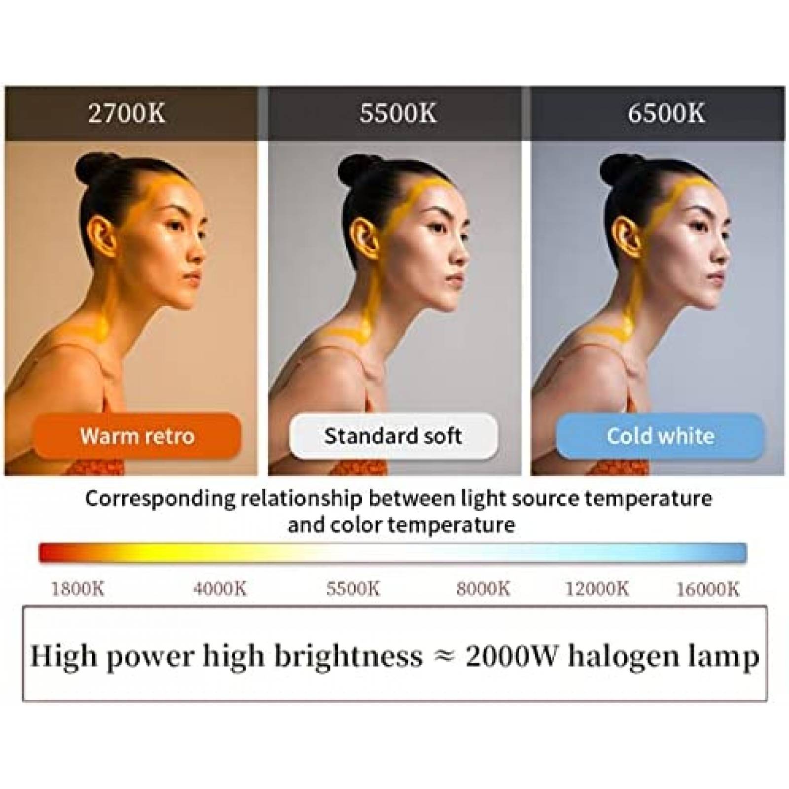 Luz para Fotografia Jinbei EFII-200 LED de 2700-6500K -Negro