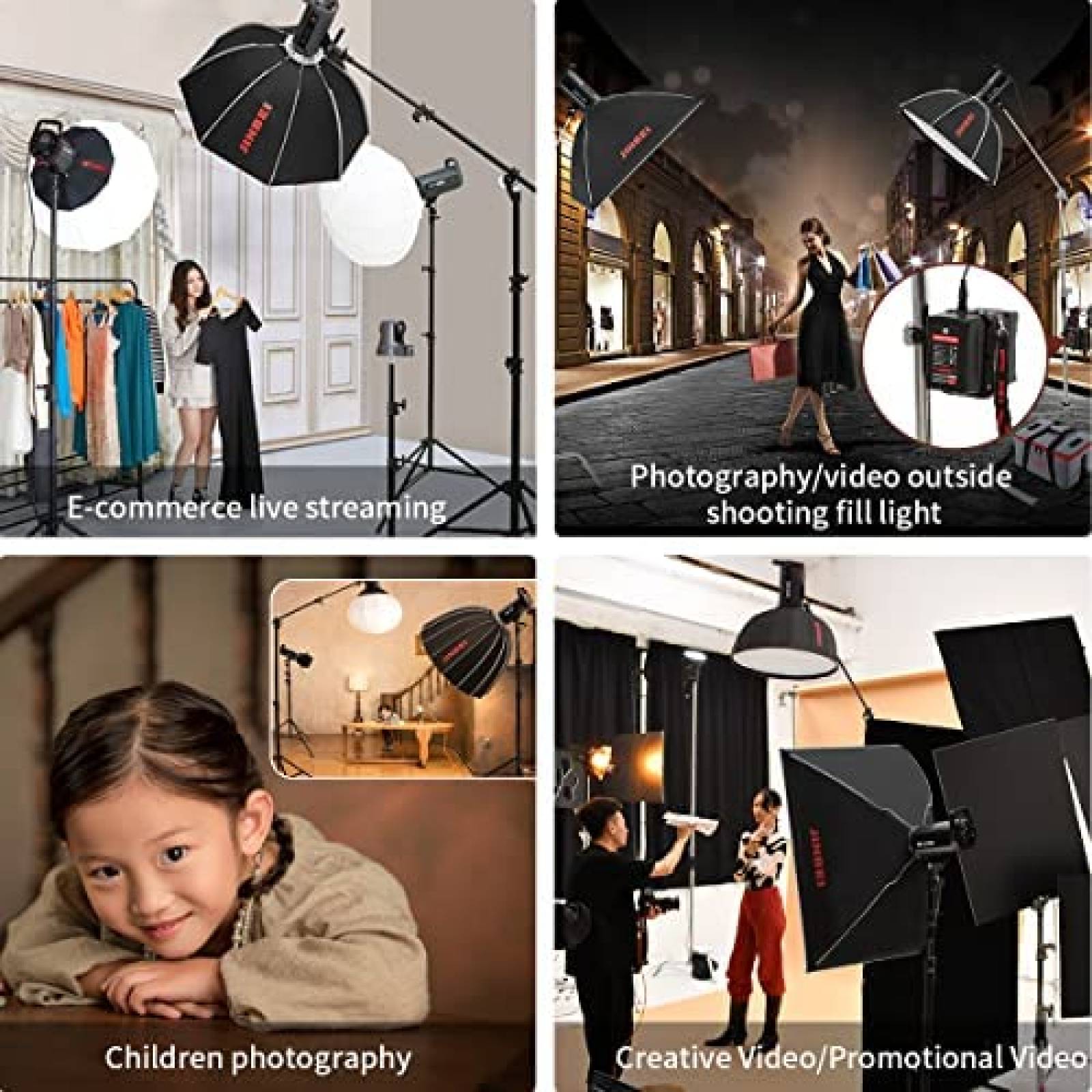 Luz para Fotografia Jinbei EFII-200 LED de 2700-6500K -Negro